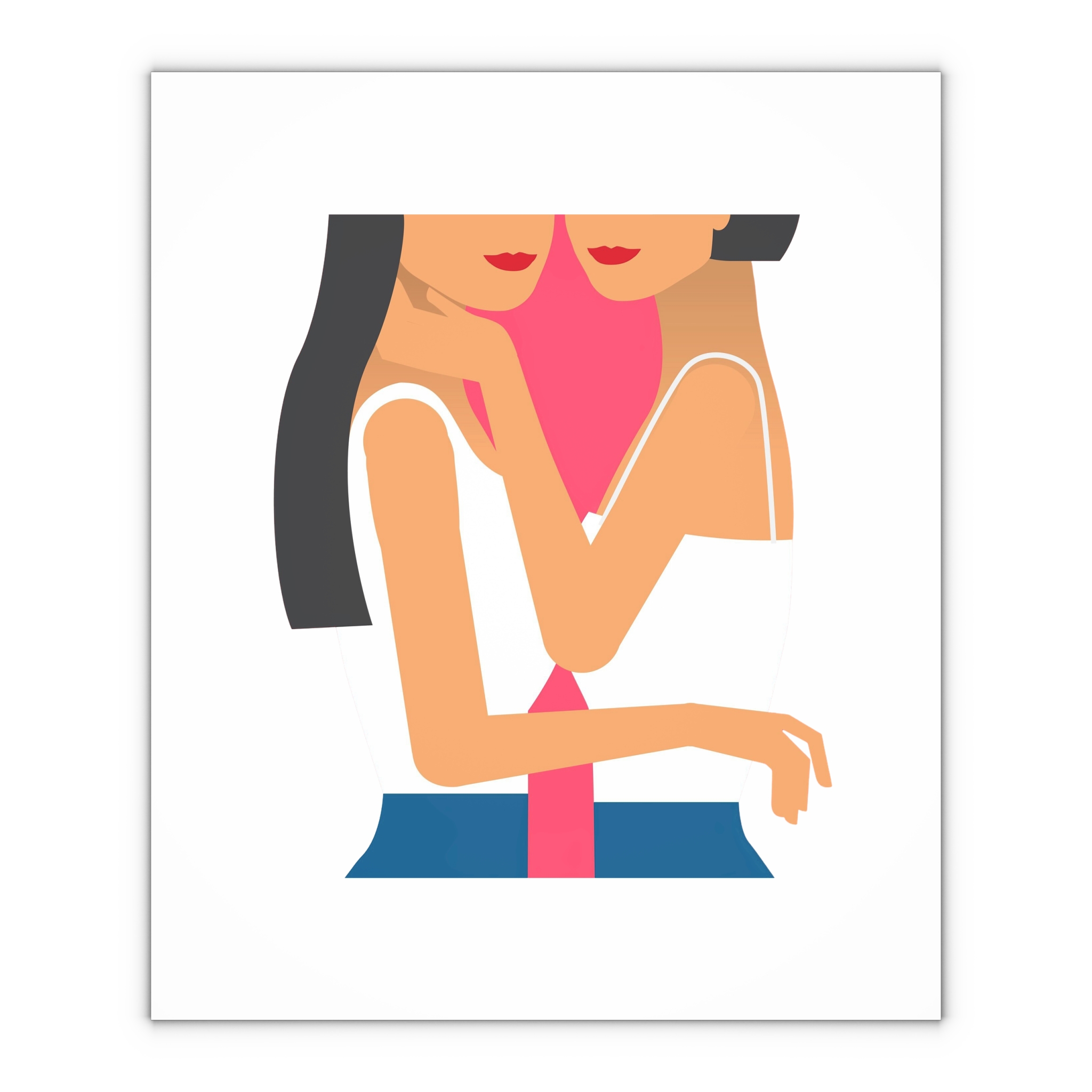 Two Girls Love Illustration Gift Wrapping Paper Sheets 1pc - Image 4