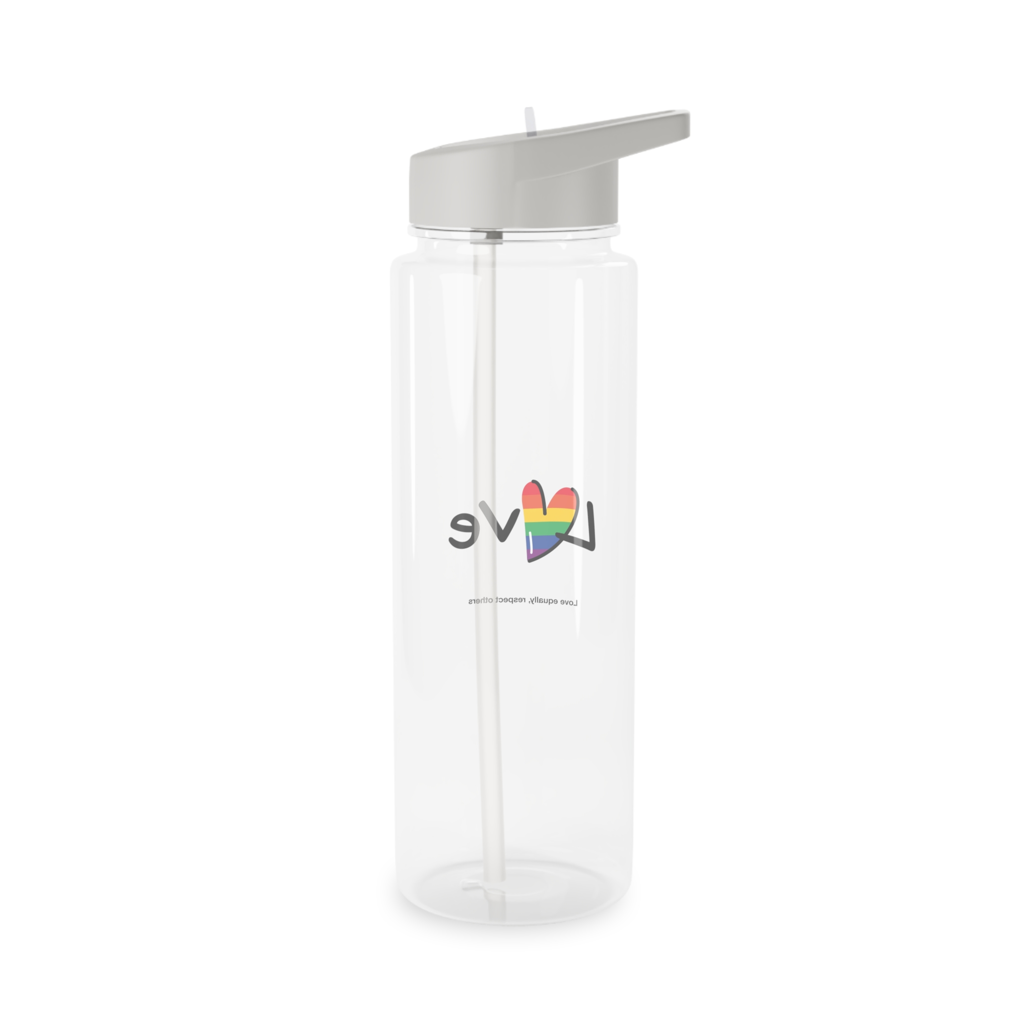 Love Letter Pride Rainbow Lettering Text Writing Pattern Freedom Love Heart Homo Colors Flag Parade(1) (1) Tritan Water Bottle - Image 6