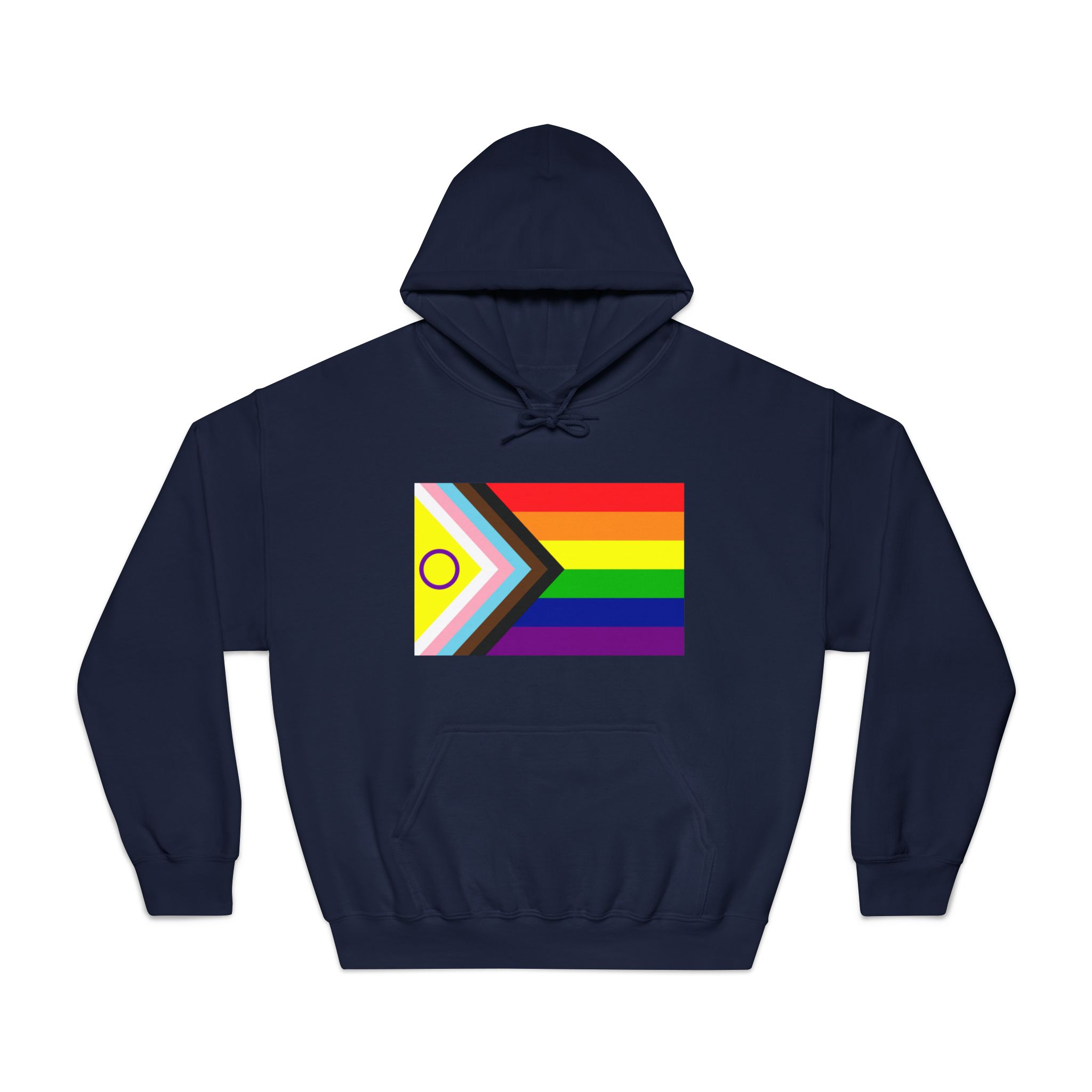 Lgbtq Pride Flag New Lgbtq Pride Flag Vector Updated Intersex Inclusive Progress Pride Flag Unisex Dryblend Hooded Sweatshirt - Image 29