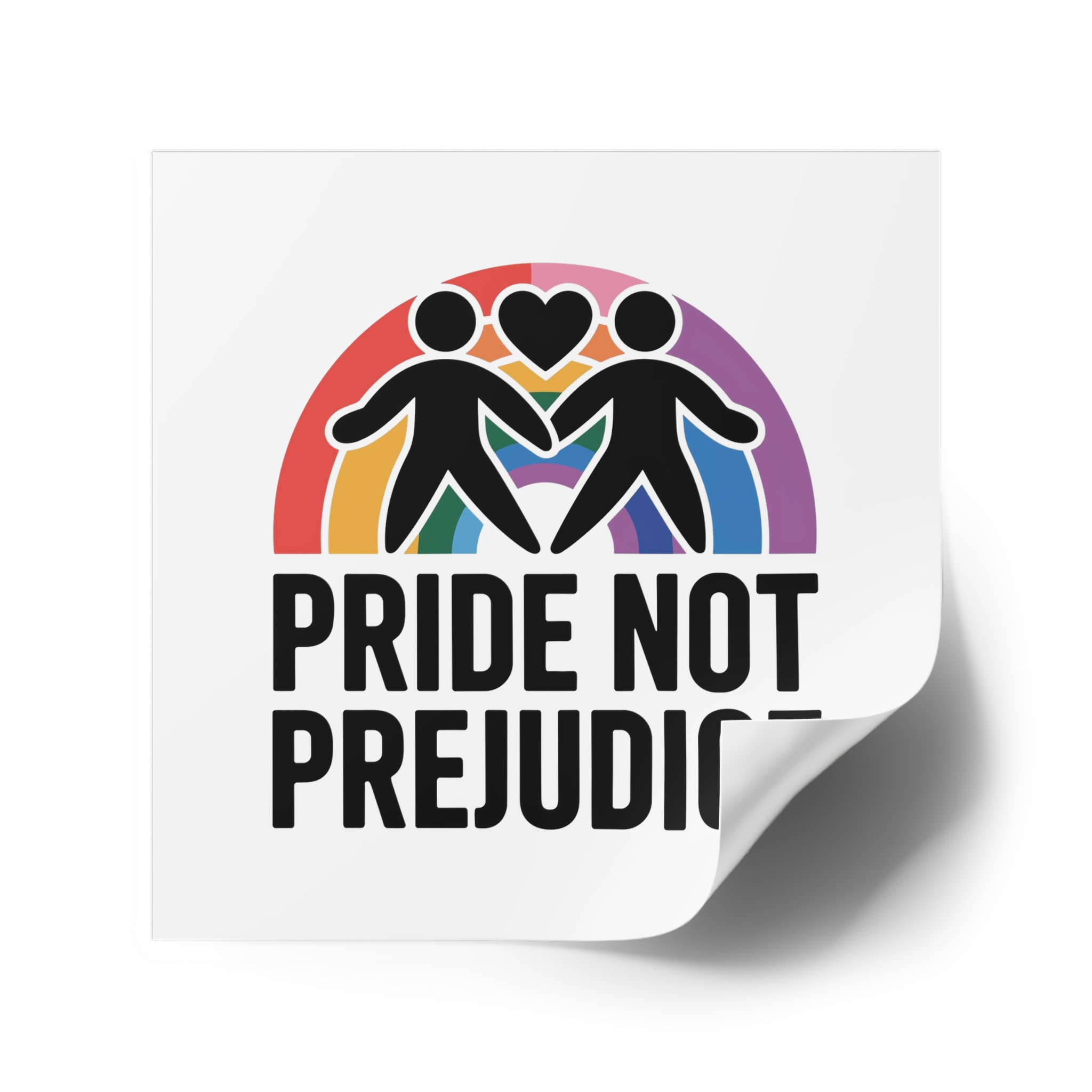 Pride Prejudice T Shirt Design Isolated White Background Laminate Stickers Square - Image 46