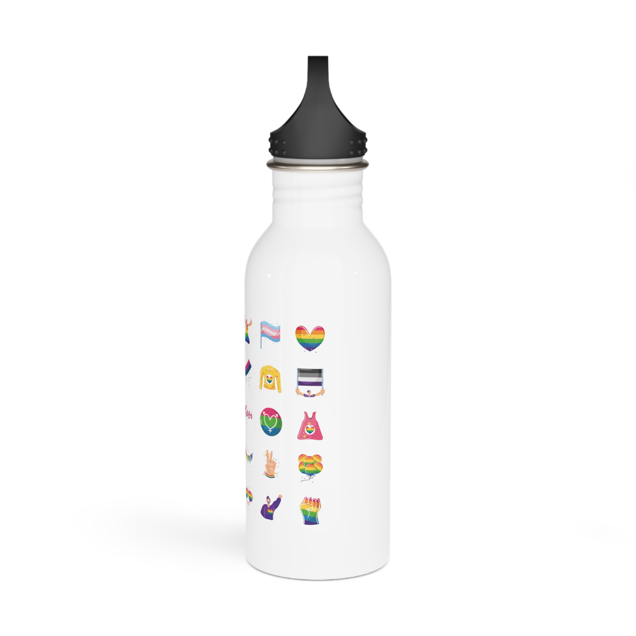 Set Icons With Lgbtq Community Symbols Stainless Steel Water Bottle - Image 4