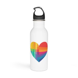 Heart Shape Rainbow Colors Stainless Steel Water Bottle