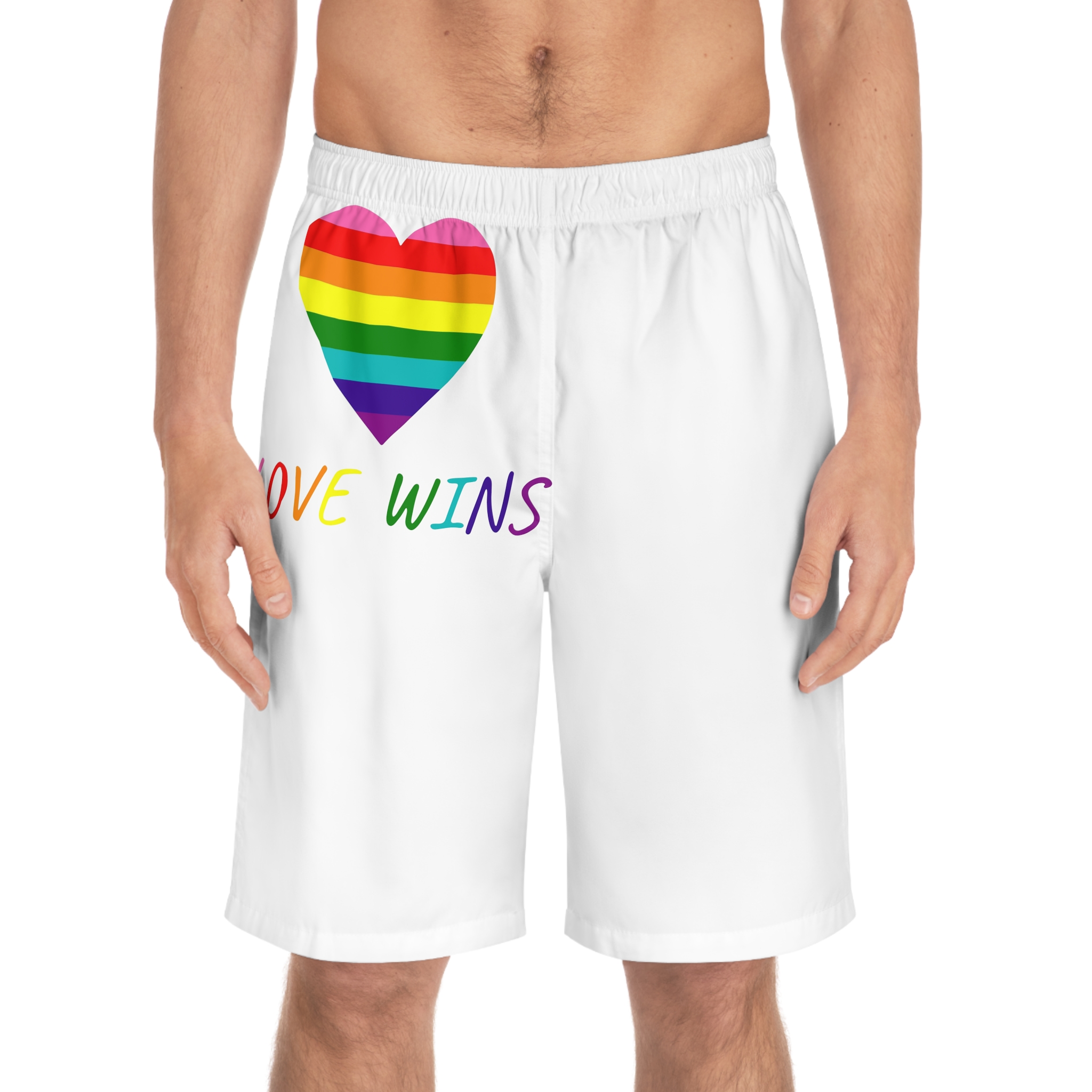 Colorful Heart Shape Genderqueer Pride Flag Happy Pride Day Lgbtqia Community Pride Month Vector Hand Drawn Doodle Posters Stickers Logo Cards Mens Board Shorts Aop - Image 3