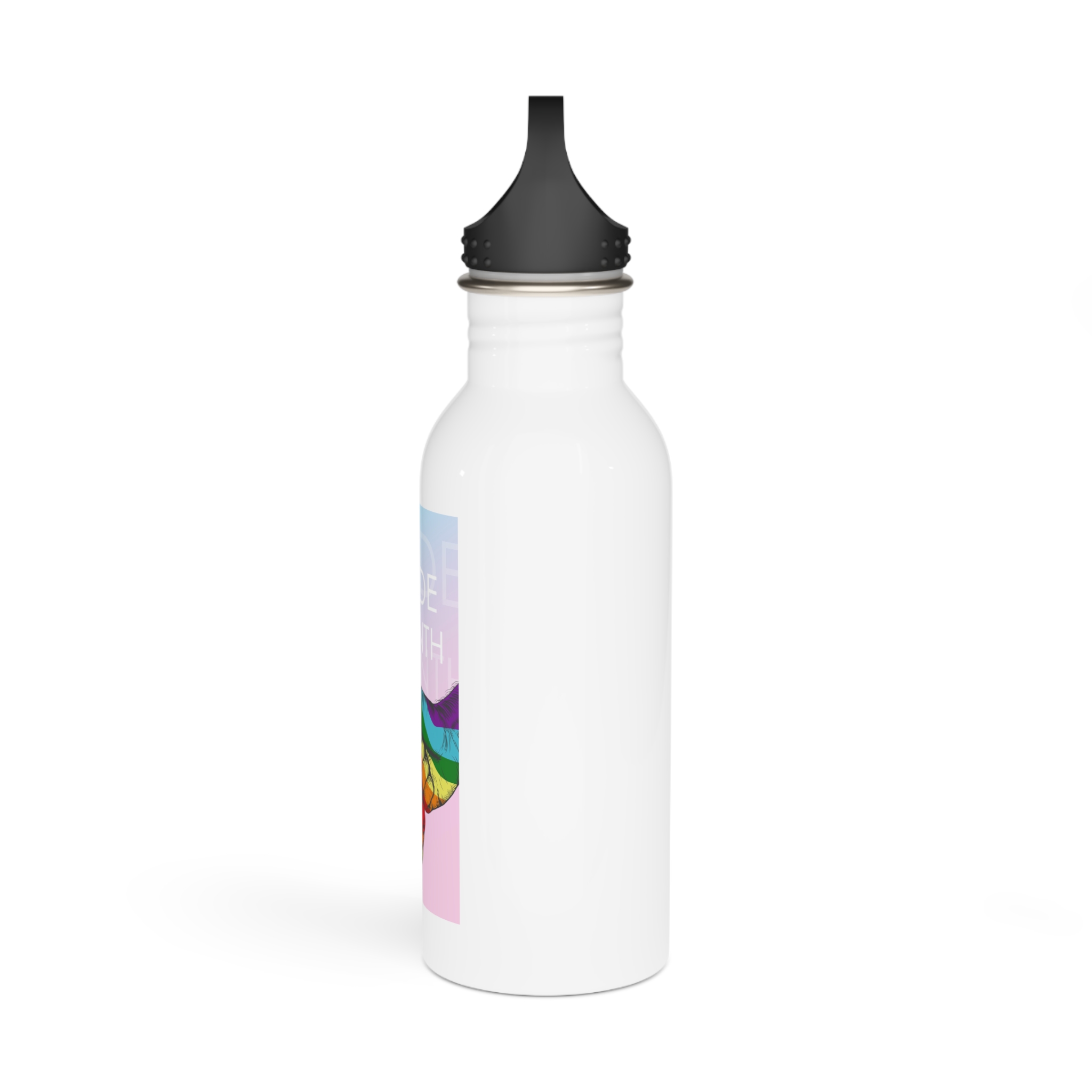 Rainbow Colored Hand Fist Fist Gesture Gay Pride Month Background Lgbt Concept Stainless Steel Water Bottle - Image 4
