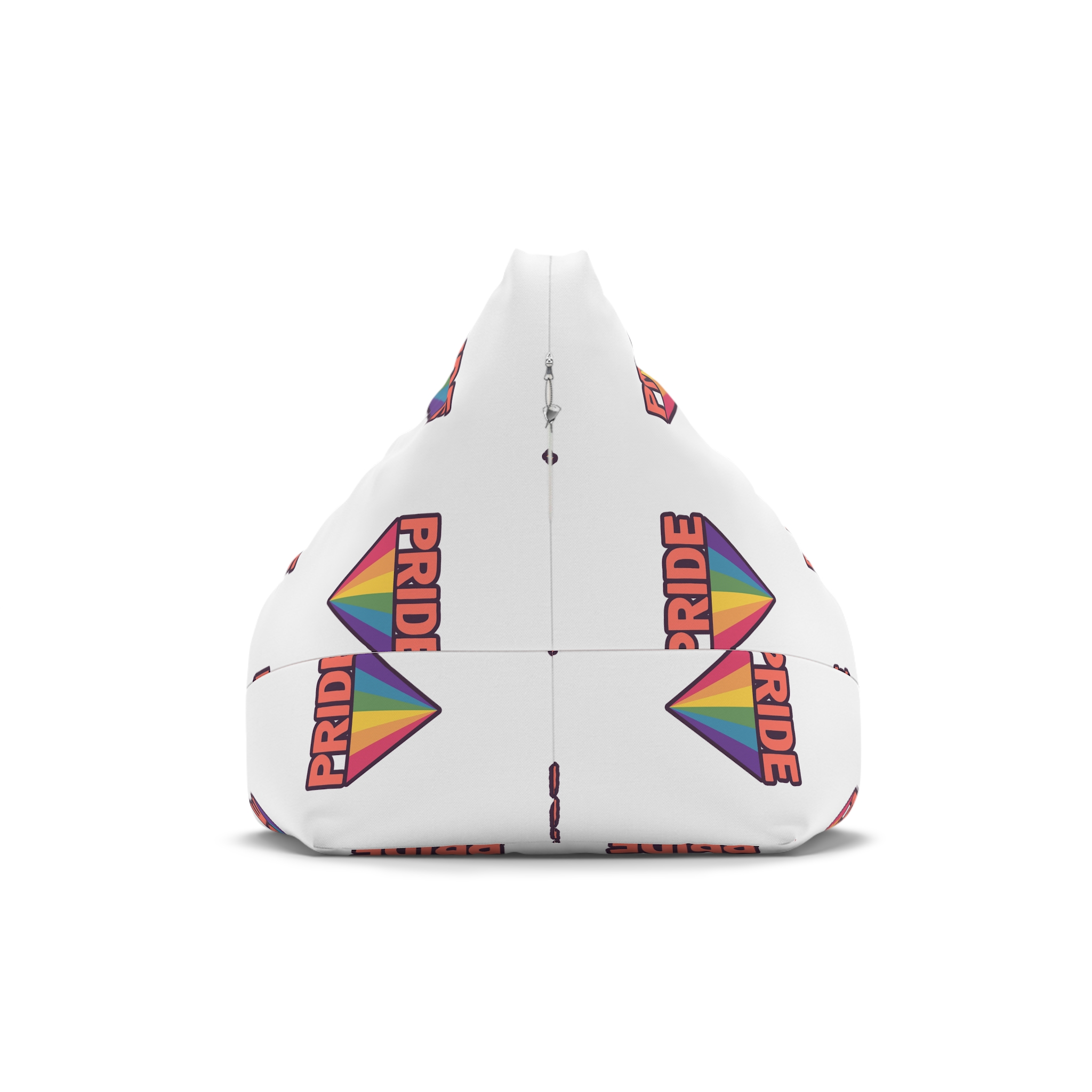 Pride Text With Rainbow Flag Badge Lgbt Symbol Gay Lesbian Bisexual Trans Queer Love Symbol Bean Bag Chair Cover - Image 2