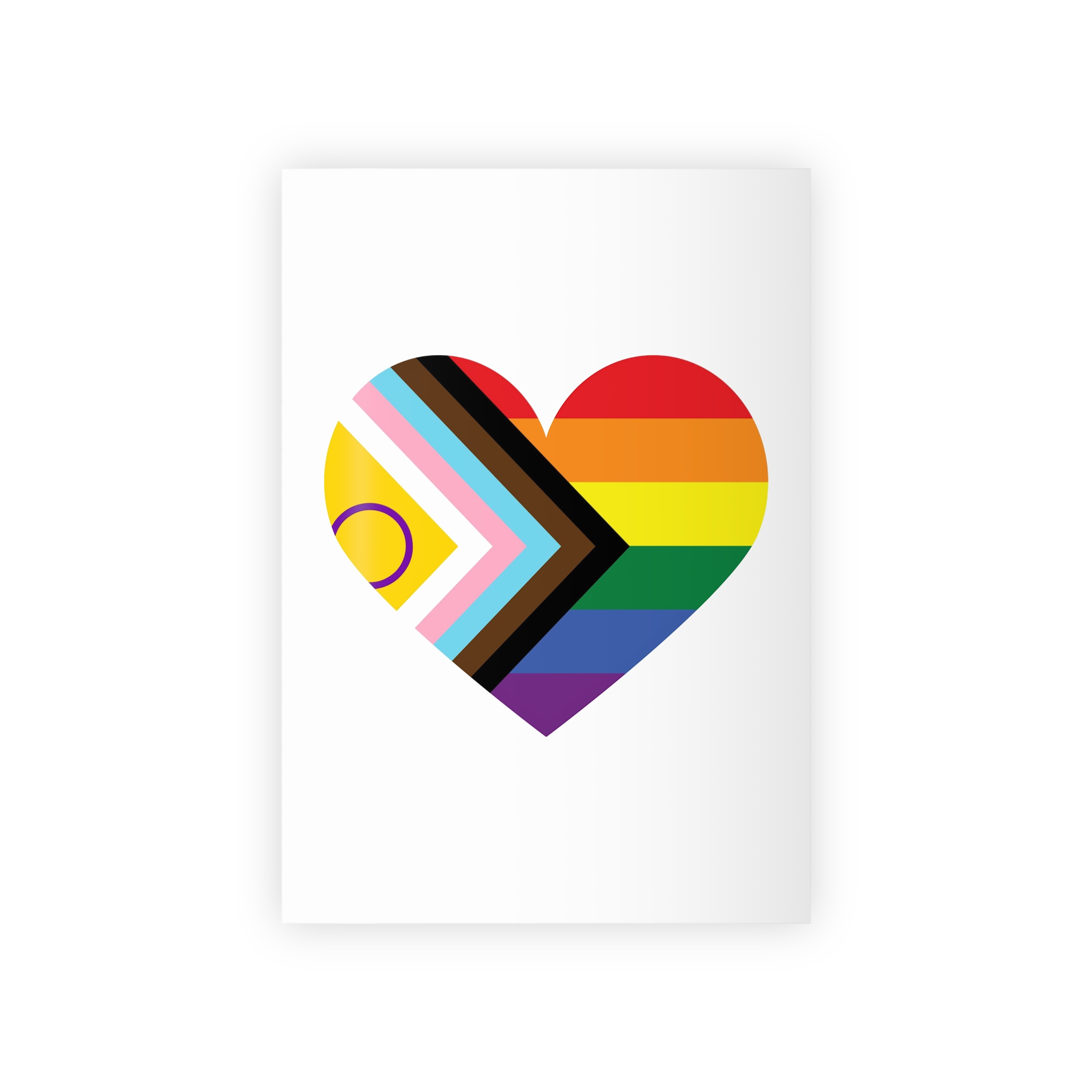 Heart With Rainbow Colored Heart Gift Wrapping Paper Rolls 1pc