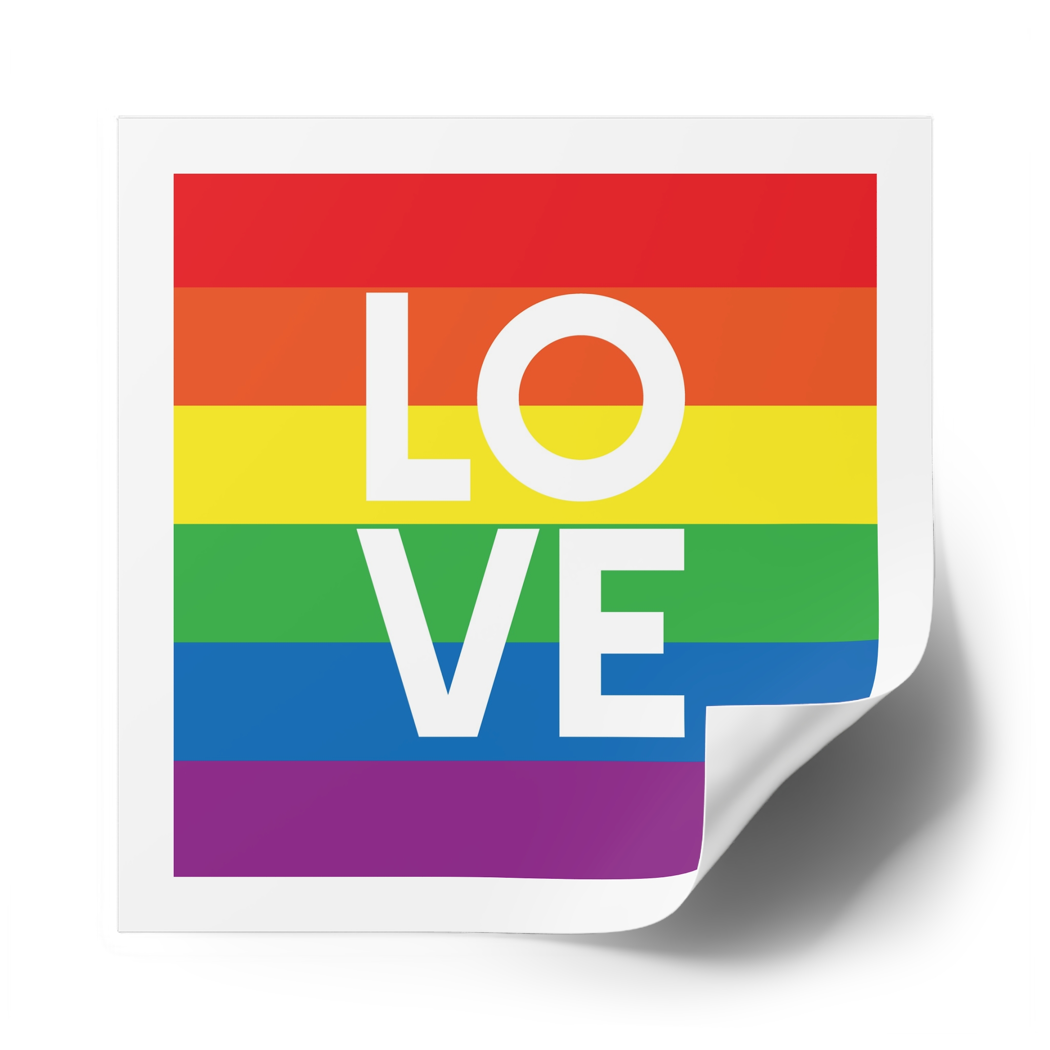 Love Lgbt Squere White Laminate Stickers Square - Image 62