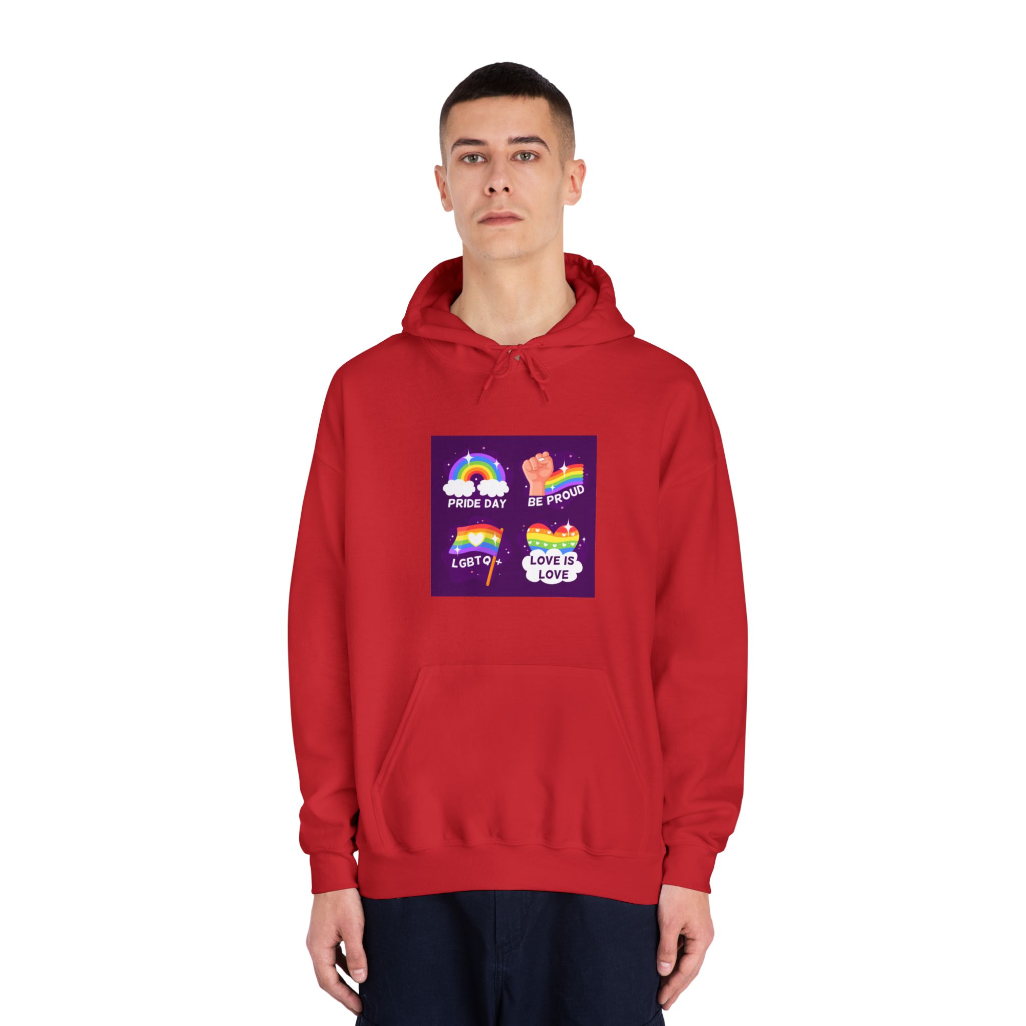 Pride Day Badges Collection Unisex Dryblend Hooded Sweatshirt - Image 35