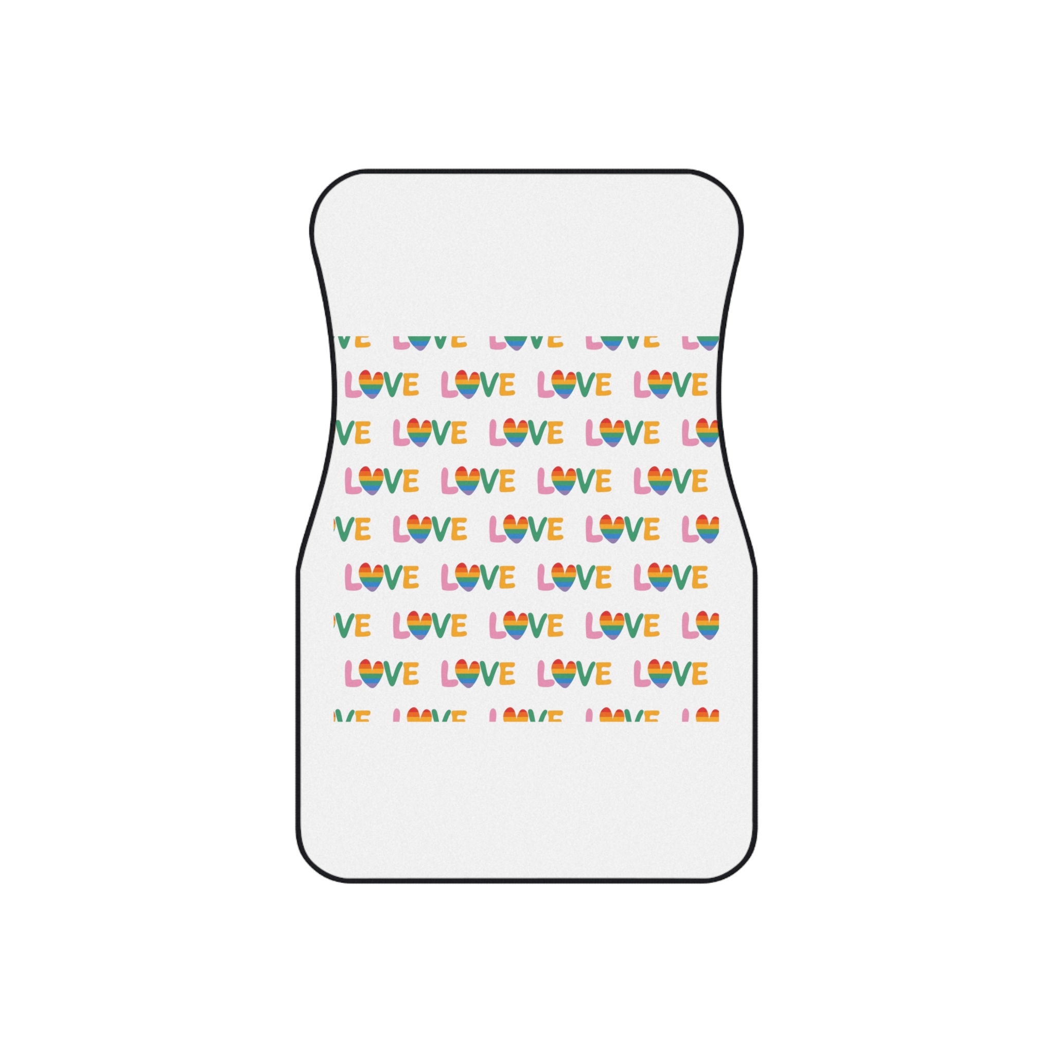 Rainbow Love Lettering Seamless Pattern Happy Pride Minimalistic Background With Simple Text Car Mats Set Of 4 - Image 2