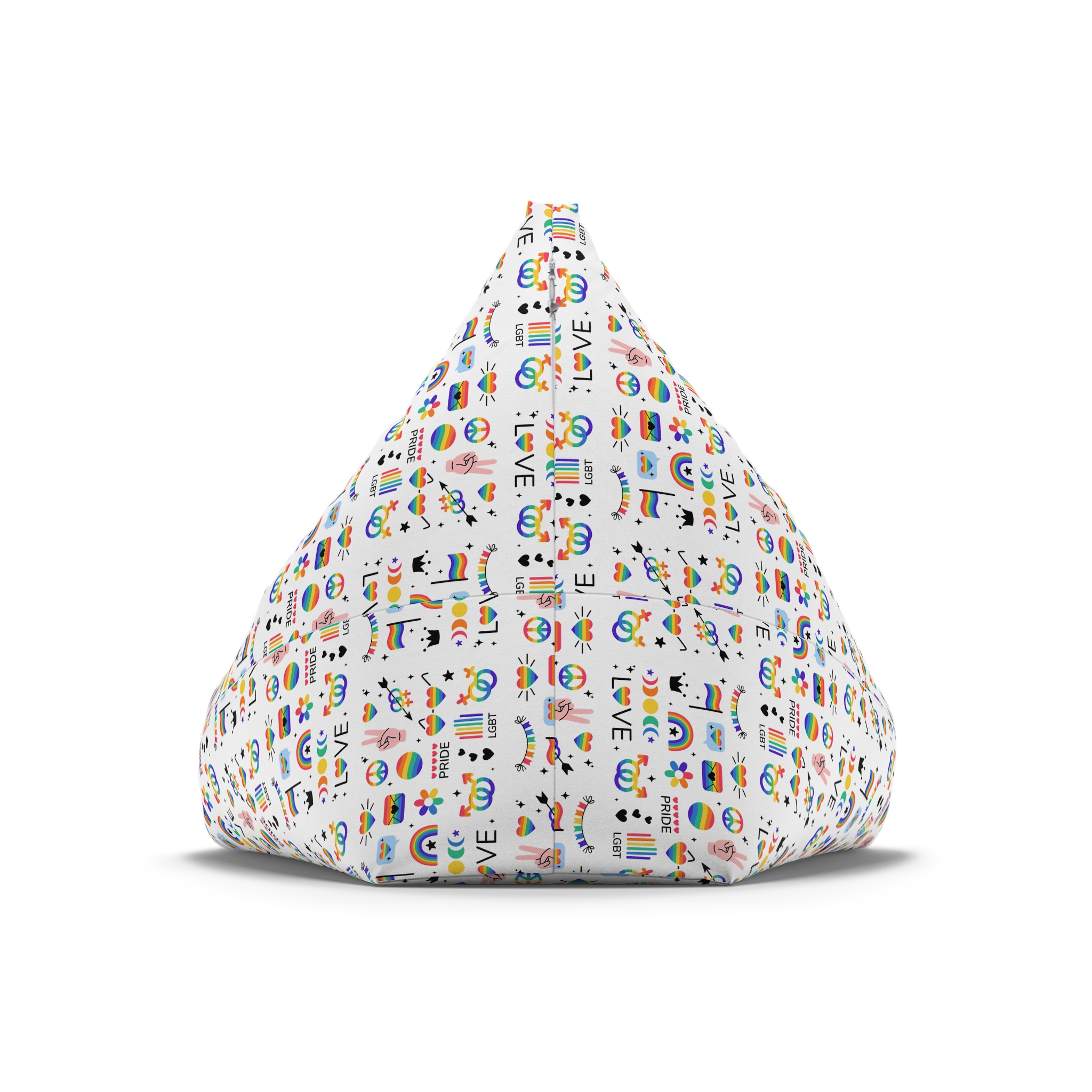 Lgbt Stickers Pack Doodle Style Lgbtq Set Lgbt Pride Community Symbols Rainbow Colored Element Bean Bag Chair Cover - Image 6