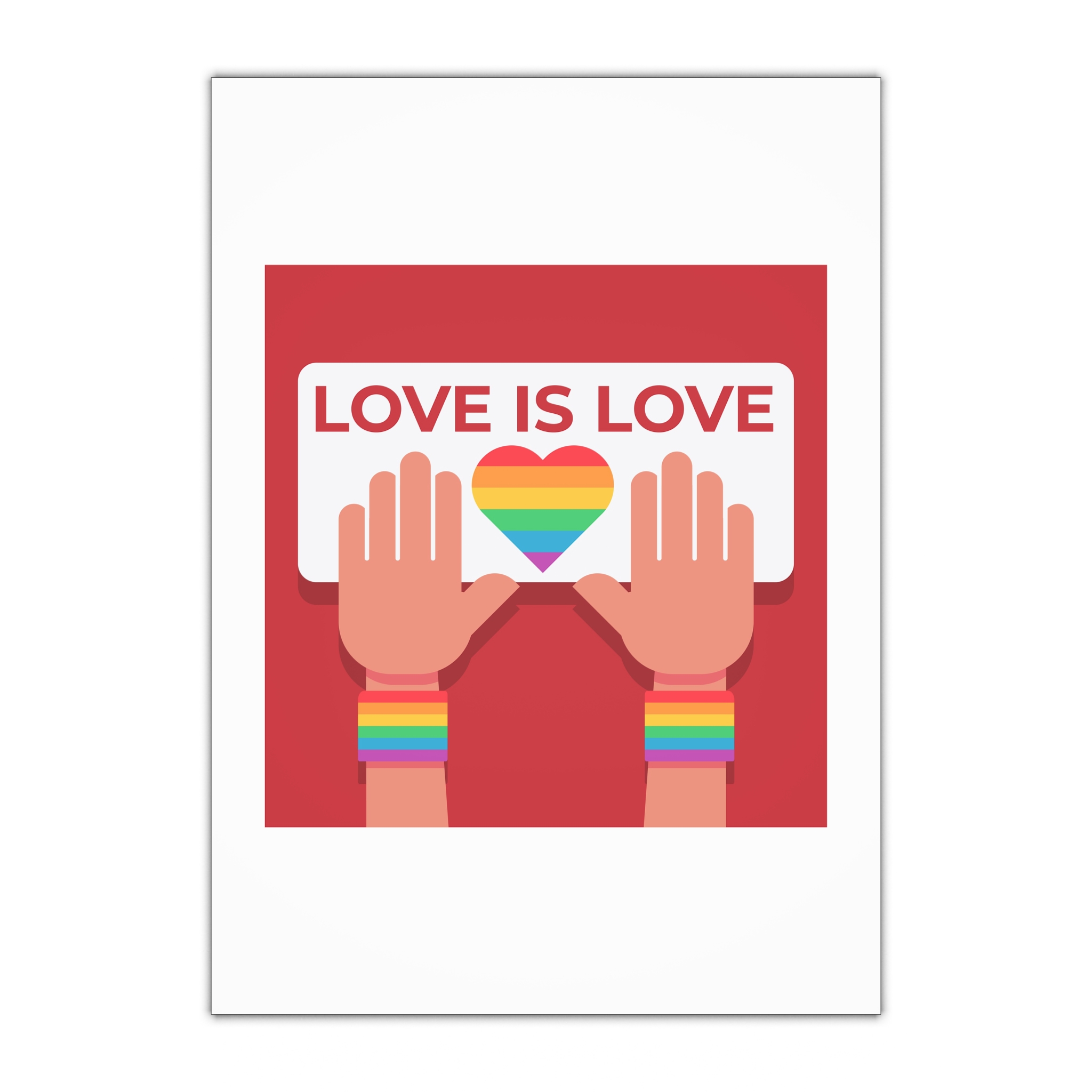 Hands Holding Lgbt Posters People Crowd With Rainbow Flag Gender Signs Hearts Lgbtq Community Pride Gift Wrapping Paper Sheets 1pc