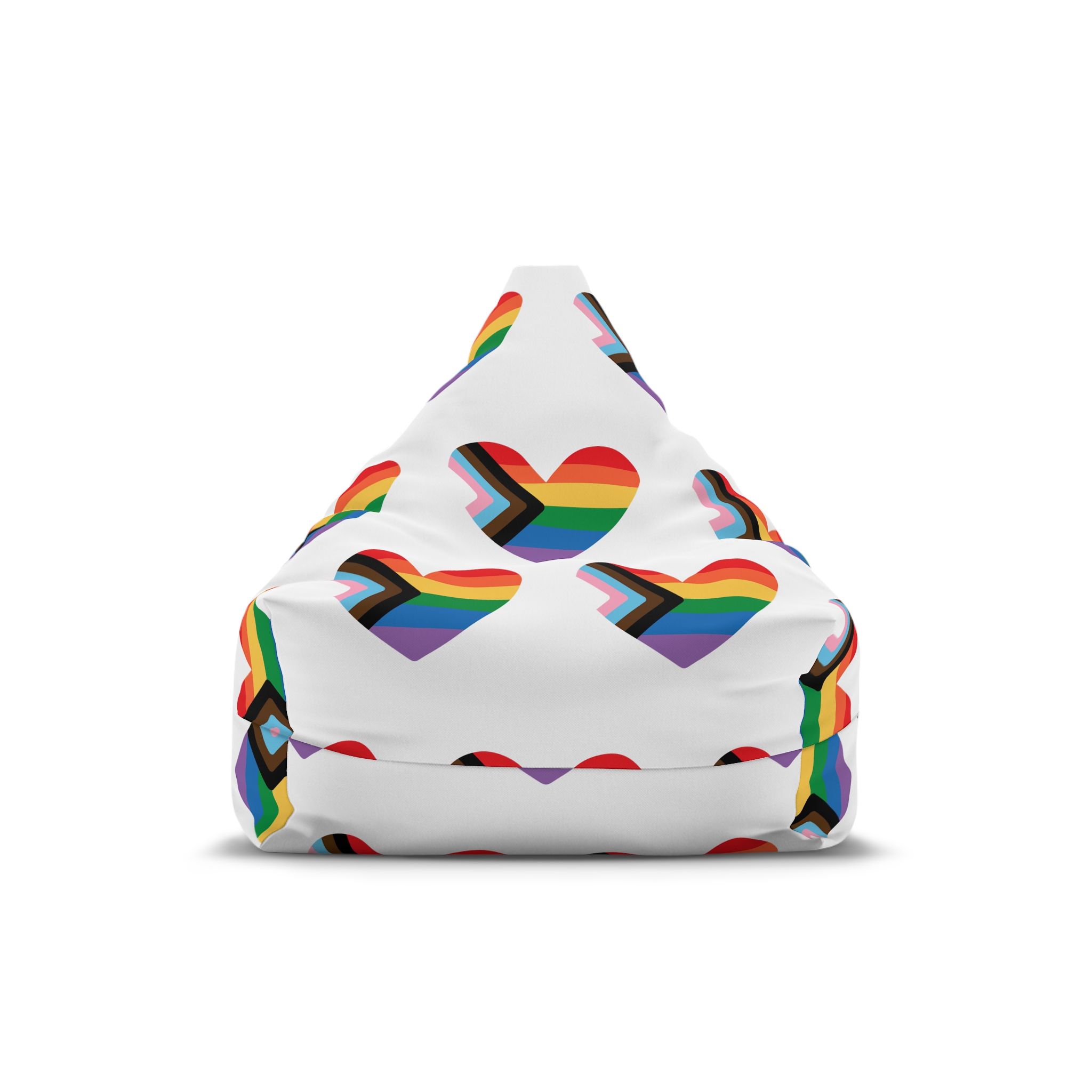 Vector Lgbt Lgbtqia New Flag Rainbow Heart(1) Bean Bag Chair Cover
