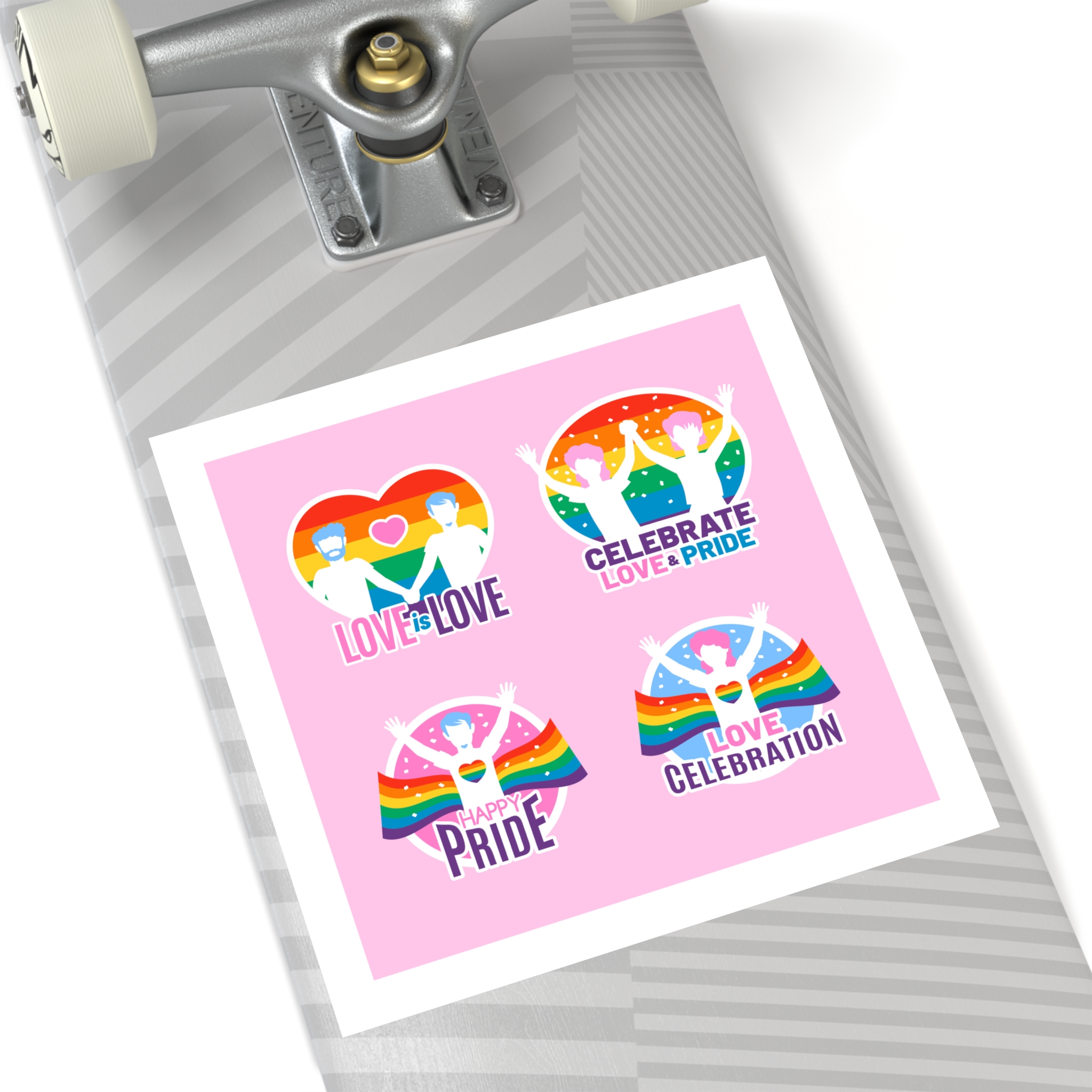 Pride Day Neon Badges Laminate Stickers Square - Image 52