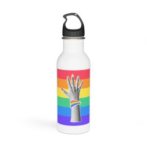 Unity Diversity Halftone Lgbtq Hand Concept Stainless Steel Water Bottle