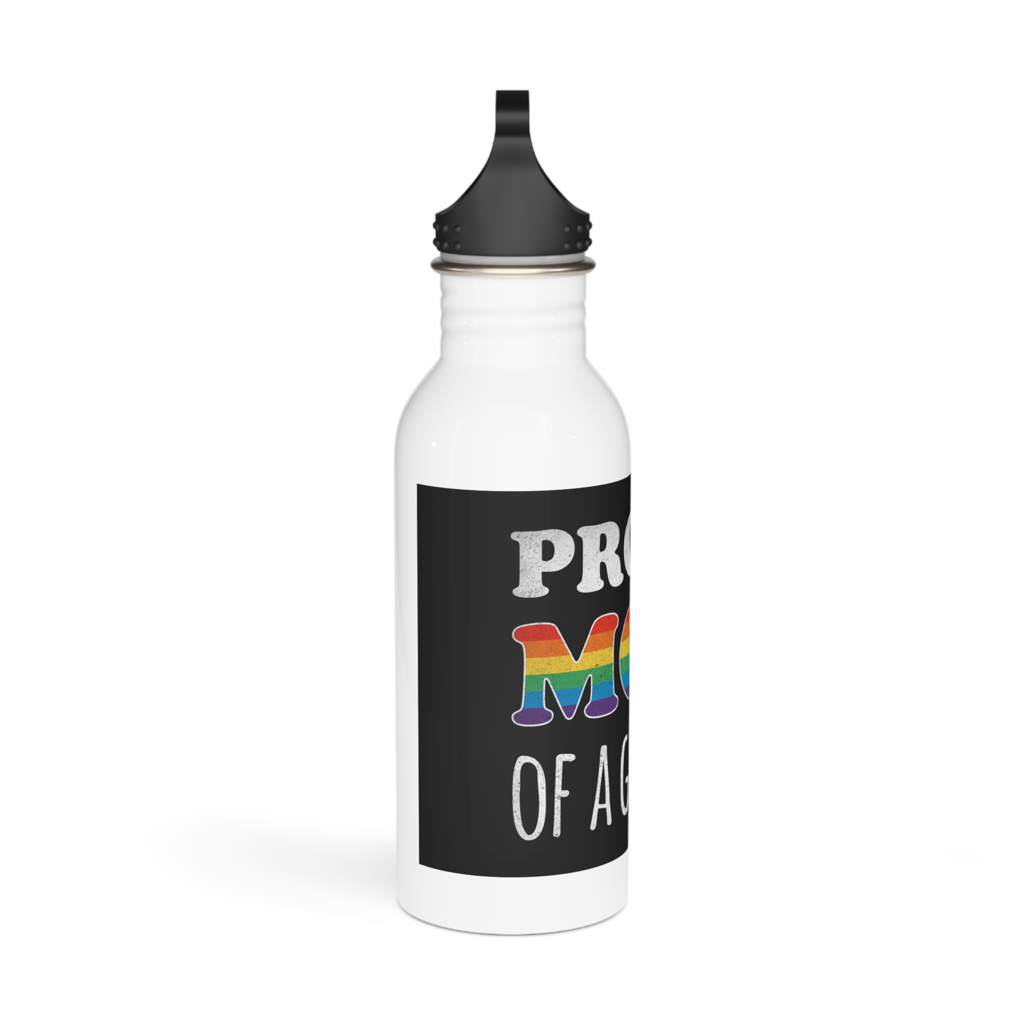 Mother Day Pride Rainbow Typography Vector Premium T Shirt(4) Stainless Steel Water Bottle - Image 2