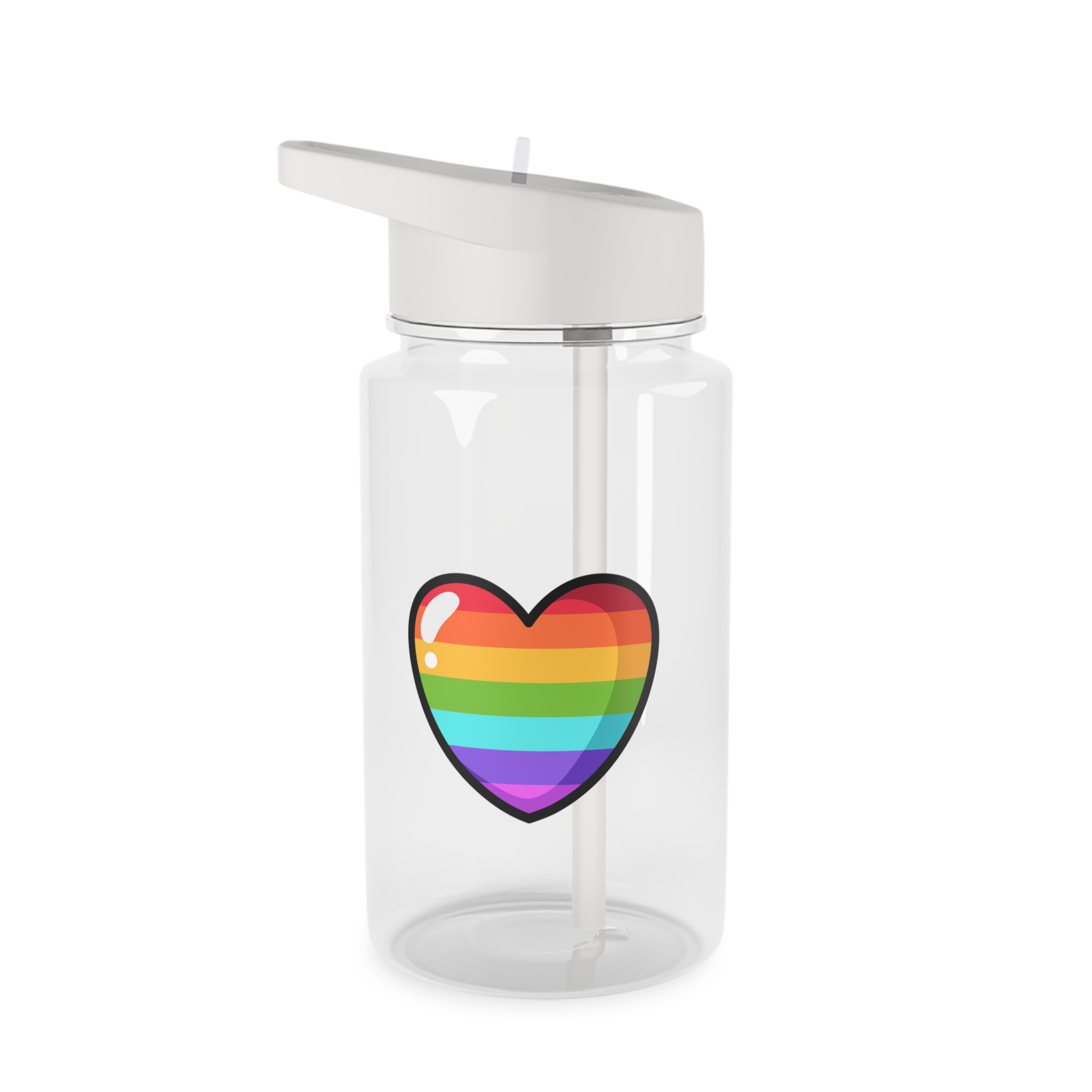 Pride Heart Cartoon Style Tritan Water Bottle