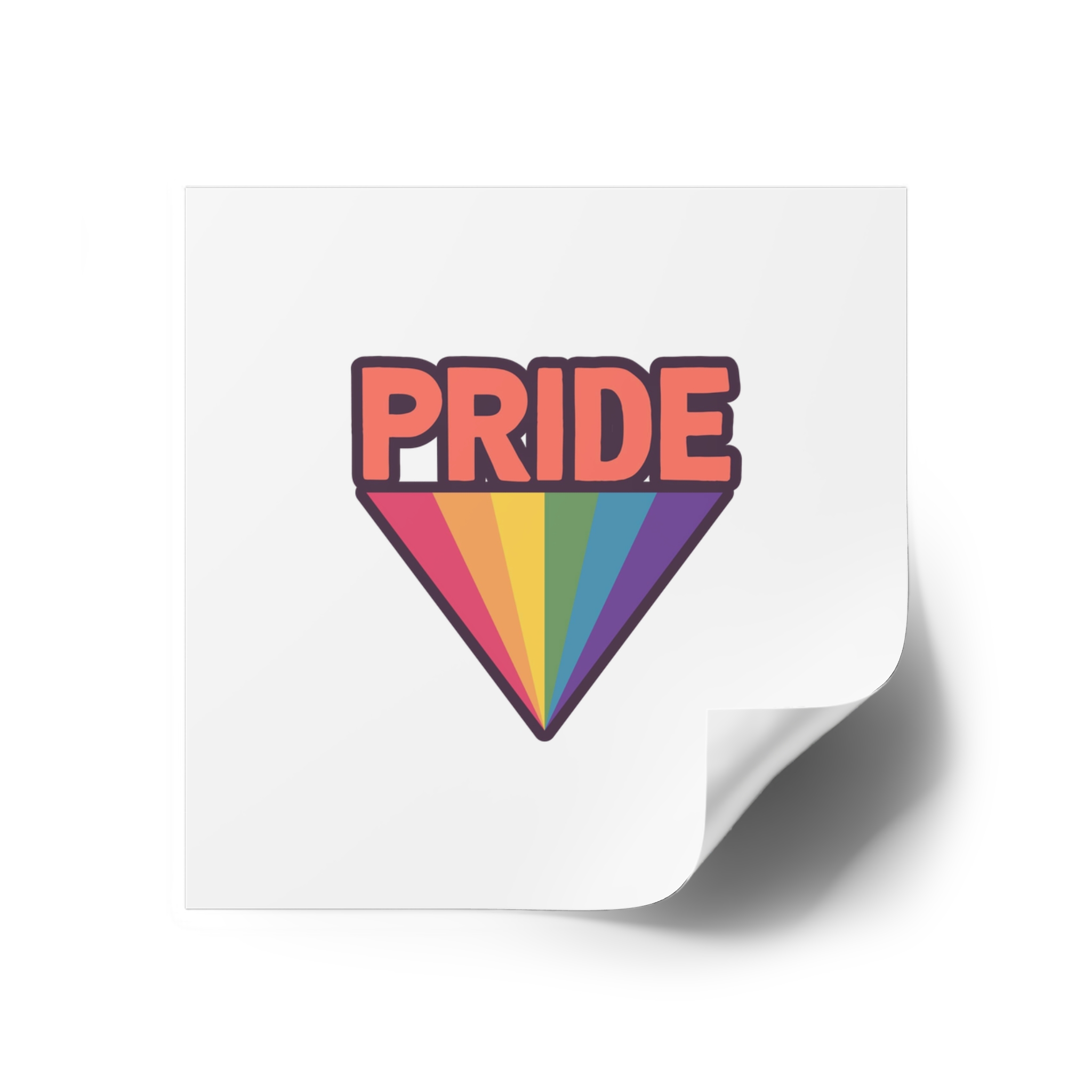 Pride Text With Rainbow Flag Badge Lgbt Symbol Gay Lesbian Bisexual Trans Queer Love Symbol Laminate Stickers Square - Image 26