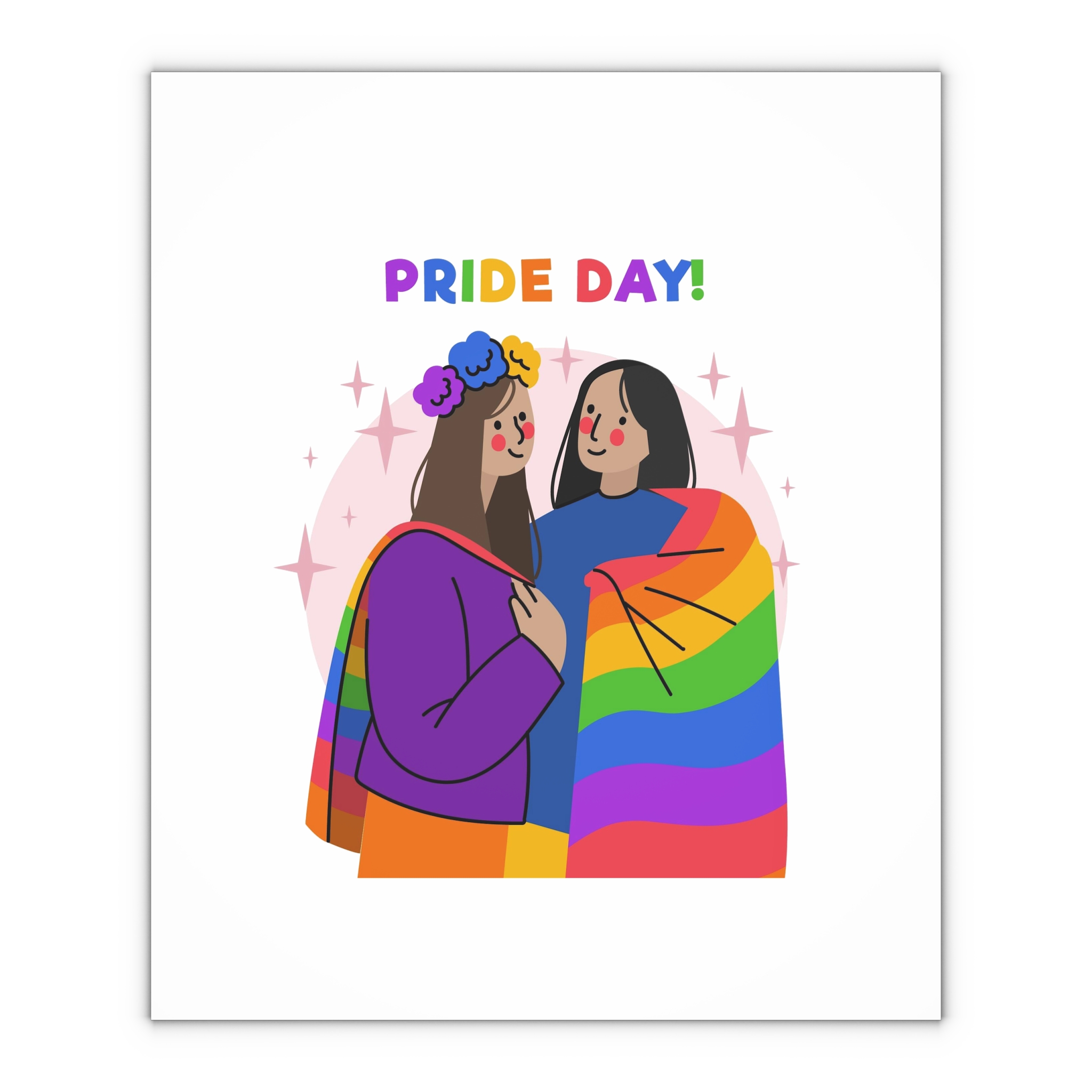 Hand Drawn Pride Day Illustration Gift Wrapping Paper Sheets 1pc - Image 4