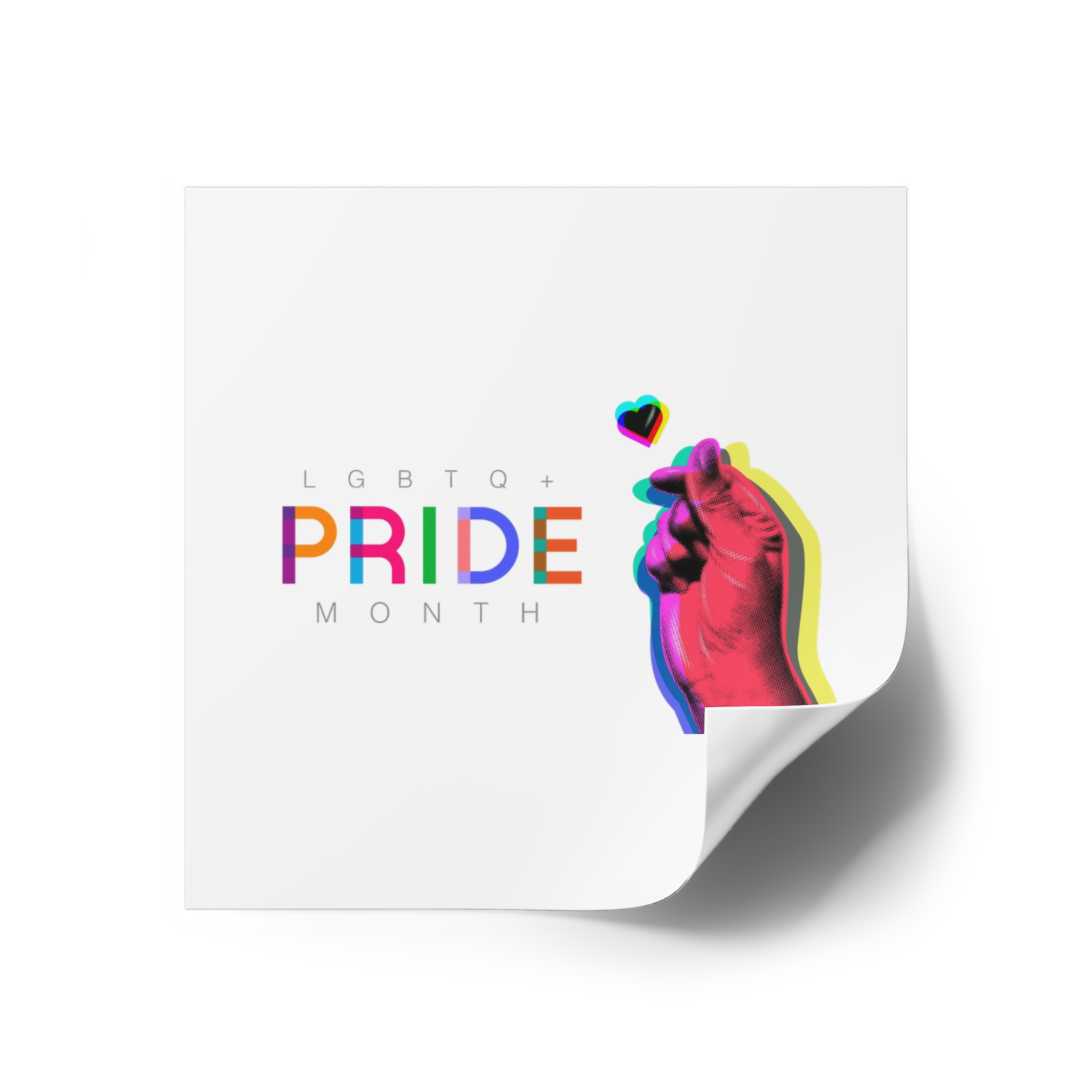 Pride Month Lgbtq Banner Gay Pride Month Rainbow Color Flat Design Hand Together Love Sign Typography Laminate Stickers Square - Image 18