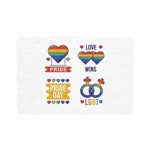 Pride Day Label Collection Concept Pet Food Mat 12x18
