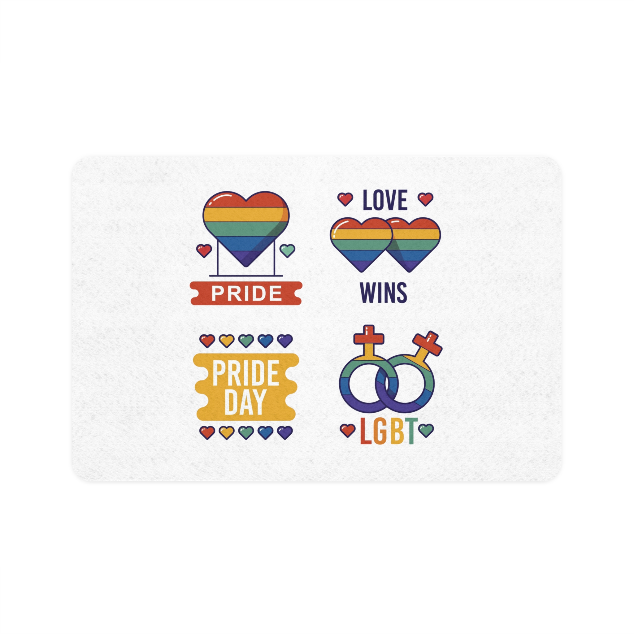Pride Day Label Collection Concept Pet Food Mat 12x18