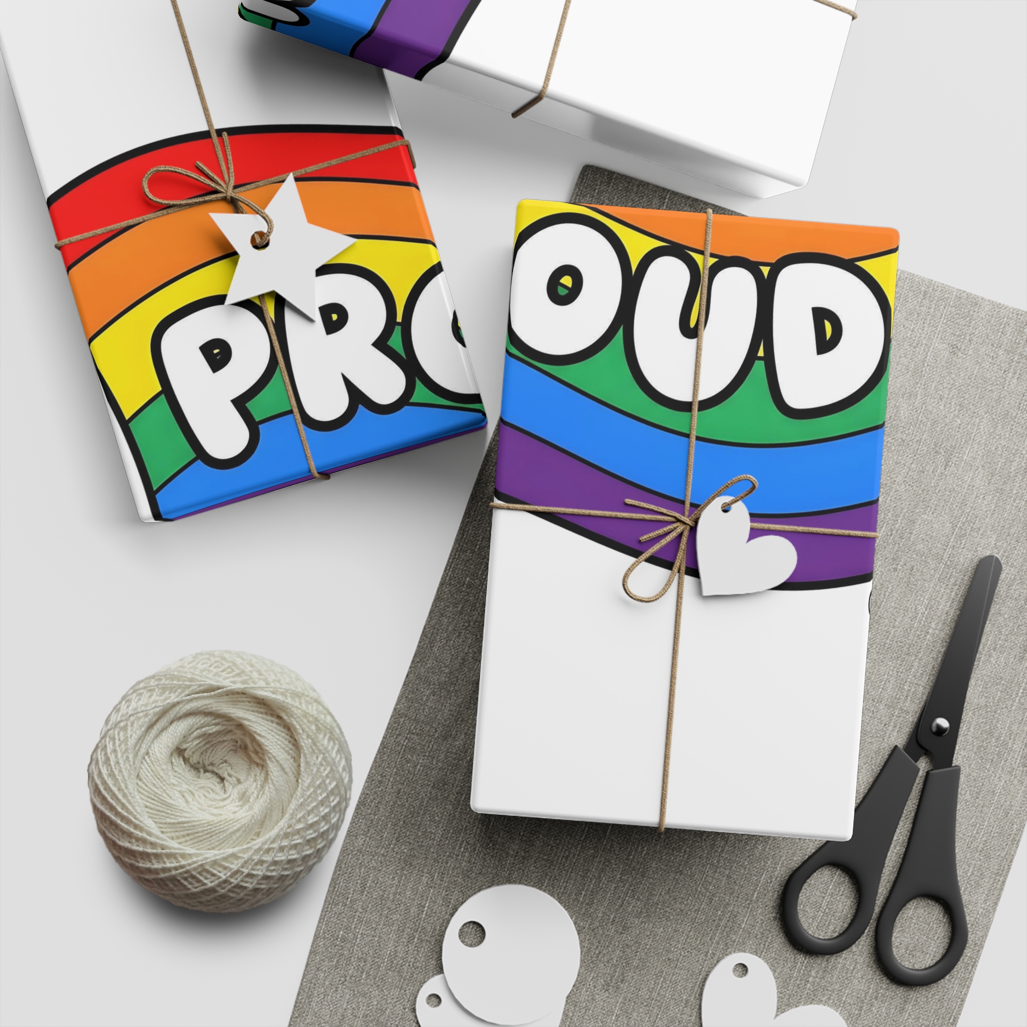 Proud Rainbow Flag Lgbtq Celebration Gift Wrapping Paper Sheets 1pc - Image 2