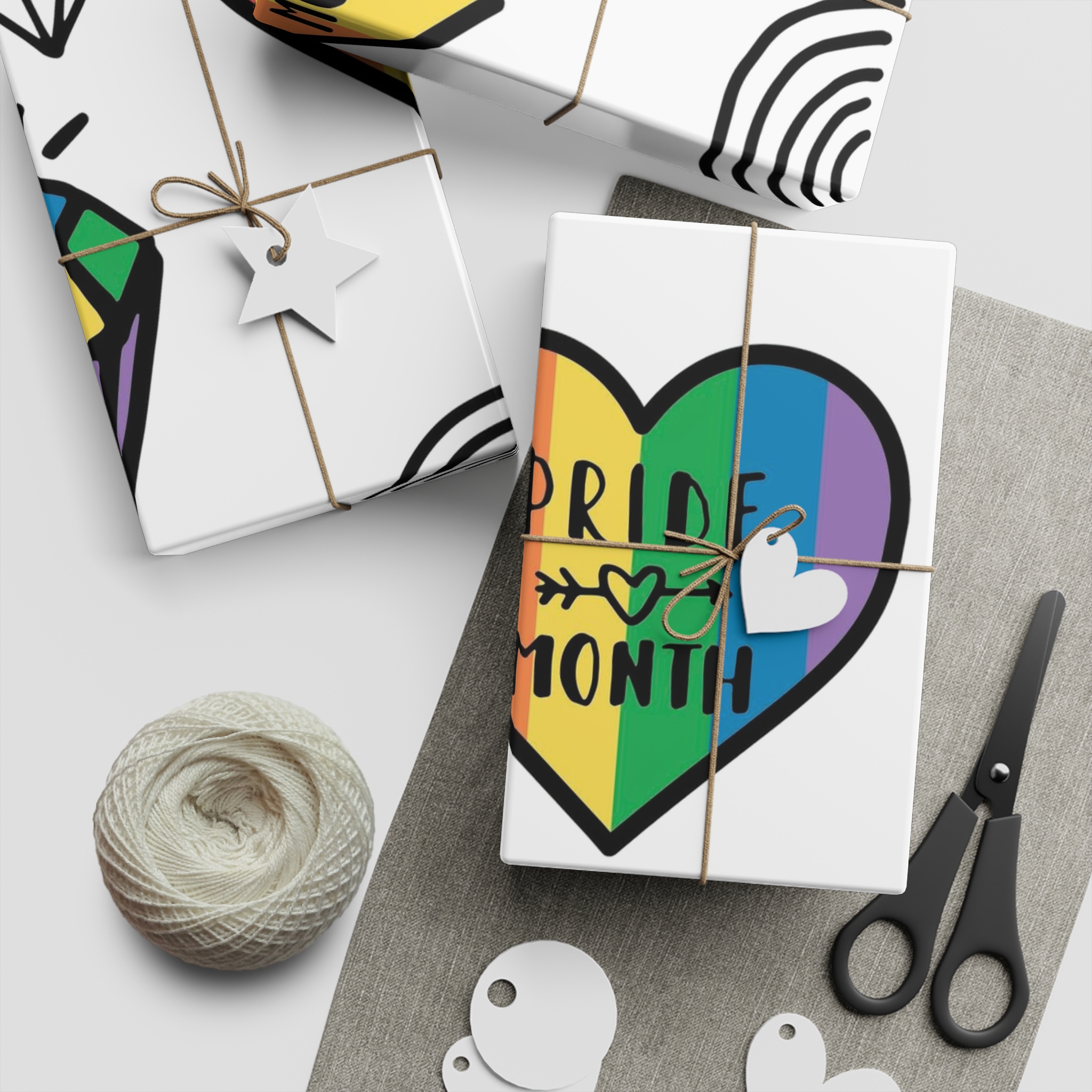 Lgbt Doodle Set Rainbow Flag Pride Month Vector Illustration Gift Wrapping Paper Sheets 1pc - Image 5