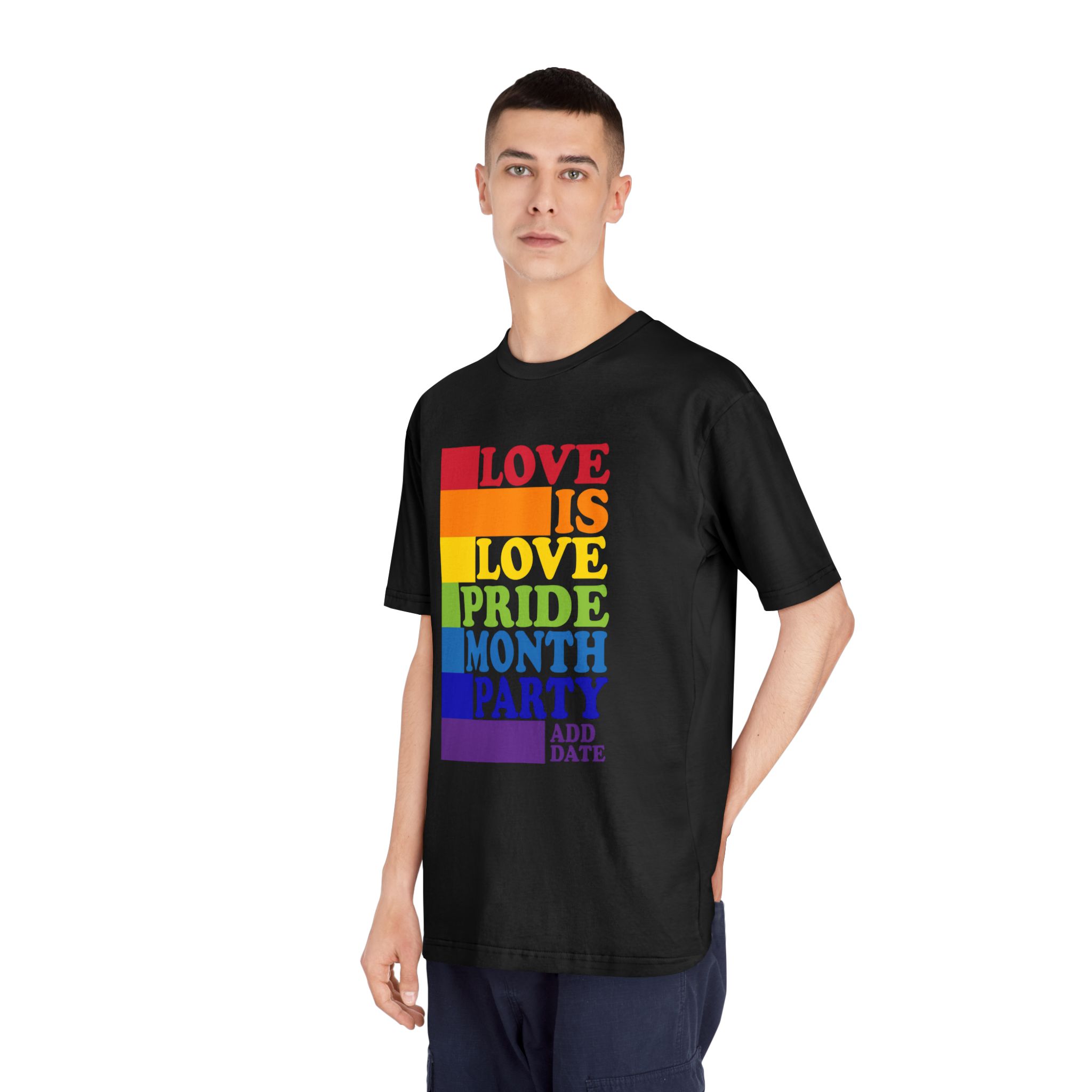 Love Is Love Pride Month Party Poster Flyer Social Media Post Design - Unisex Classic Crewneck T Shirt - Image 8