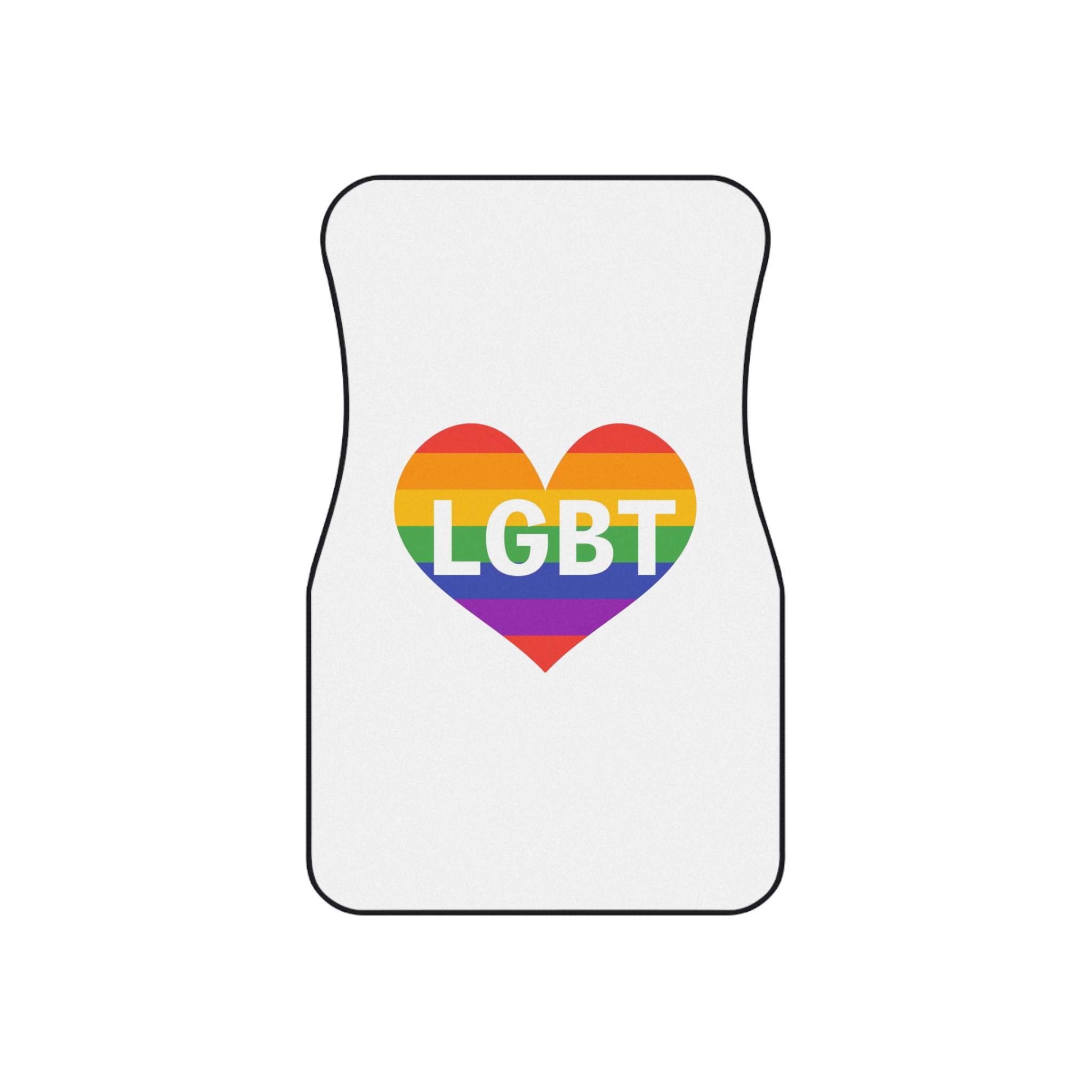Lgbt Rainbow Colors Heart Mark Lgbt Letters Car Mats Set Of 4 - Image 2