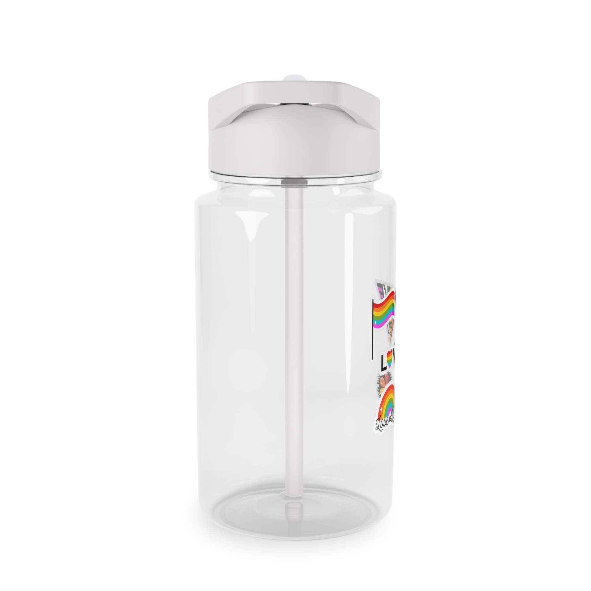 Pride Day Badges With Flag Tritan Water Bottle - Image 4