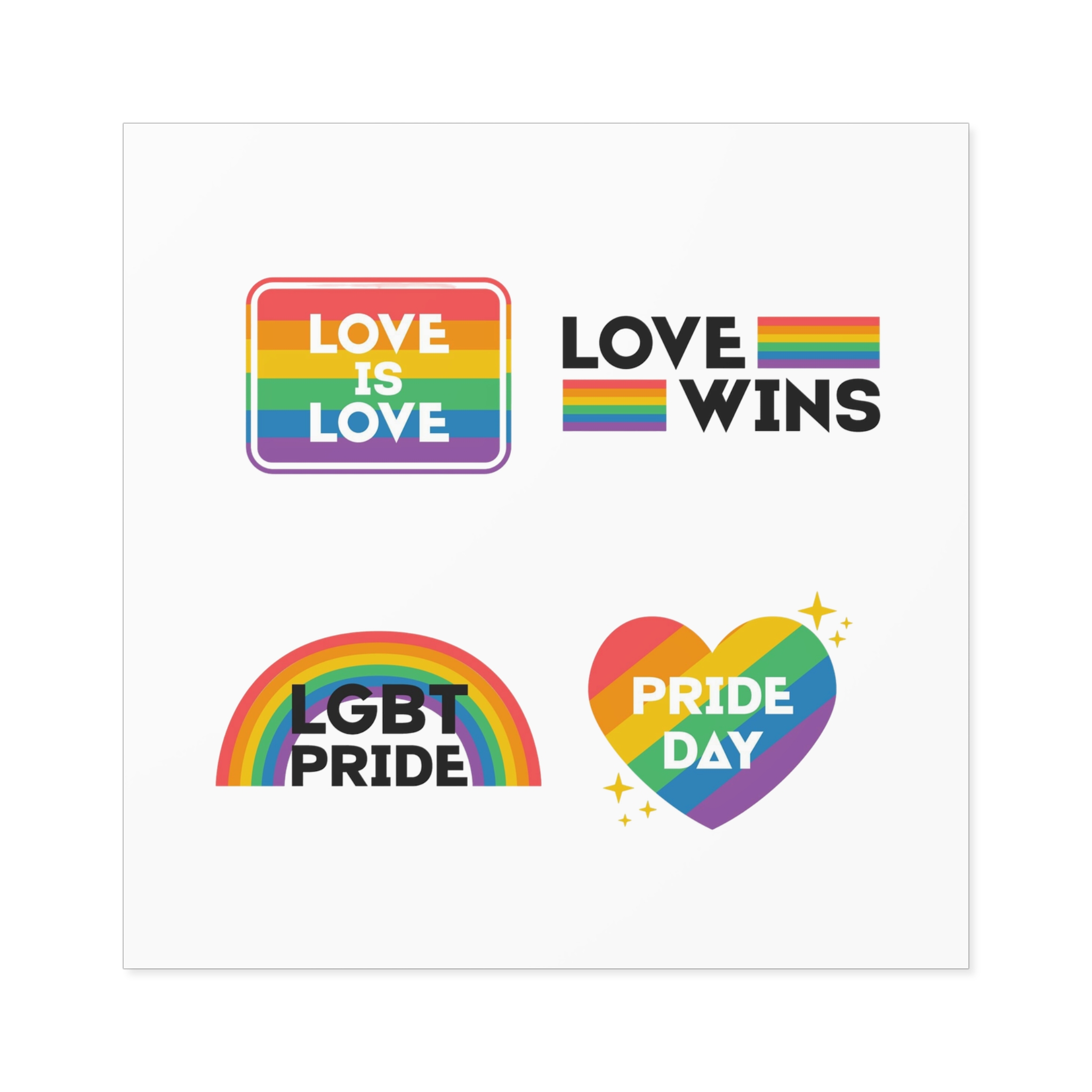 Pride Day Label Collection Design Laminate Stickers Square - Image 33