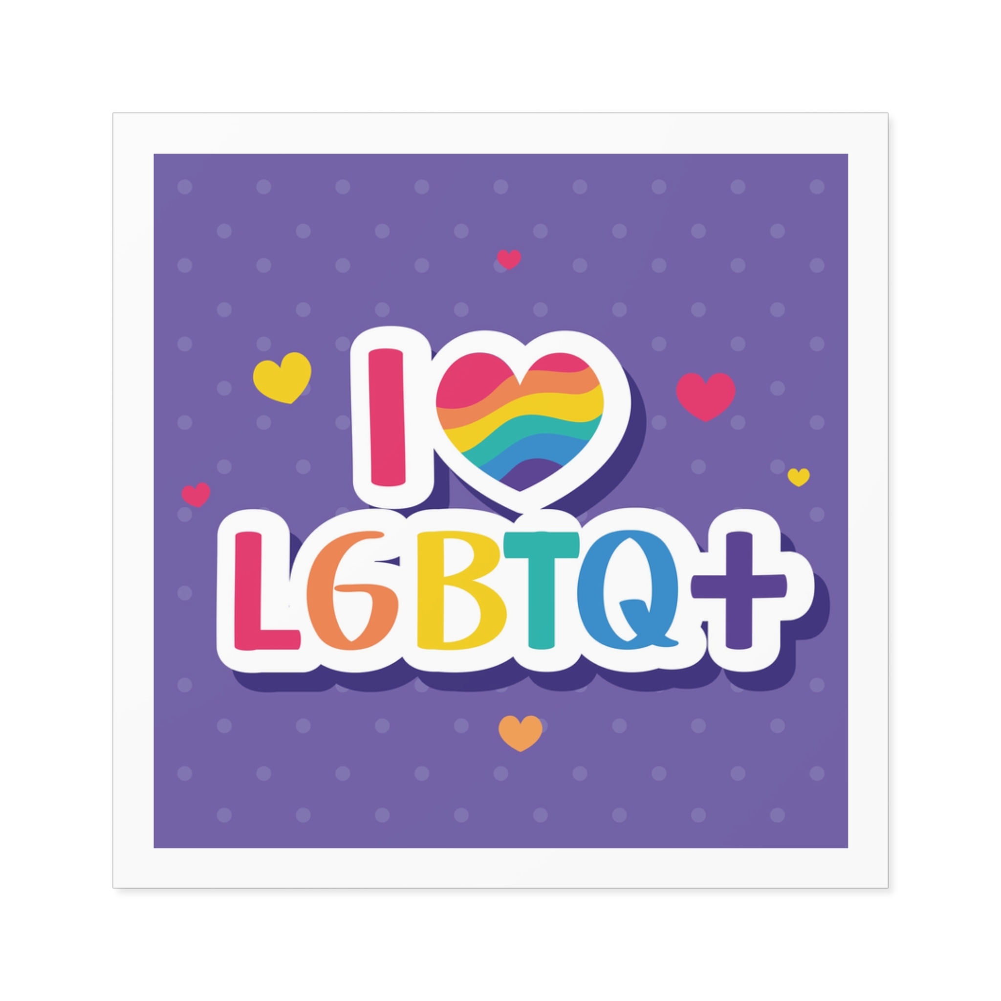I Love Lgtbi Lettering Laminate Stickers Square - Image 25