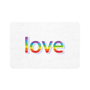 Word Love Rainbow Beautiful Letters Sticker Word Love Light Background Pet Food Mat 12x18