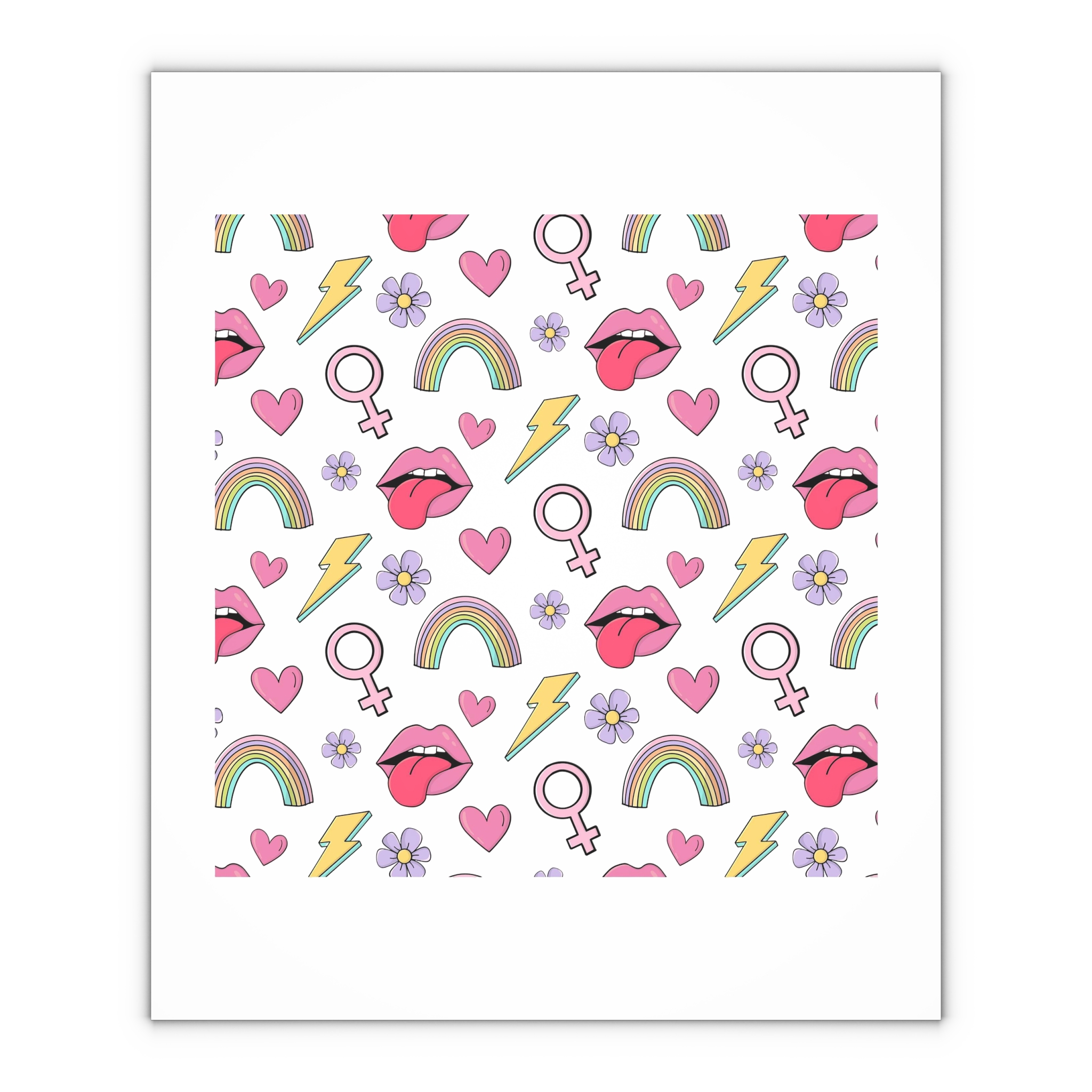 Colorful Seamless Pattern With Feminist Pride Symbols Gift Wrapping Paper Sheets 1pc - Image 4