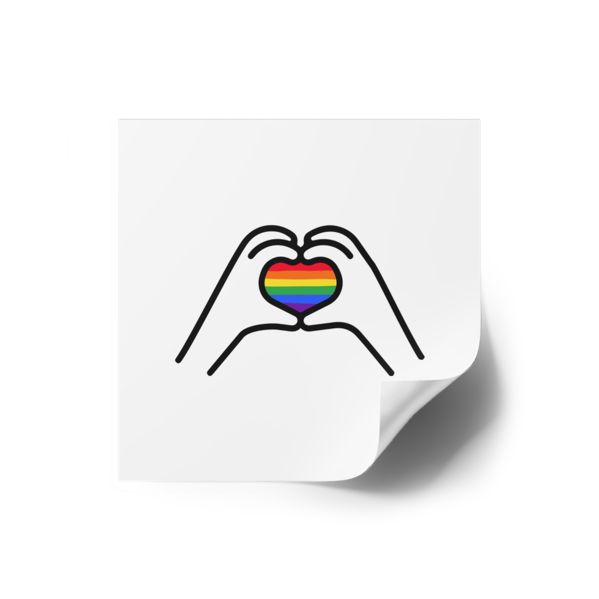 Lgbt Concept Heart Colors Lgbtq Flag Love Is Love Shape Heart Icon Lgbt Laminate Stickers Square - Image 14