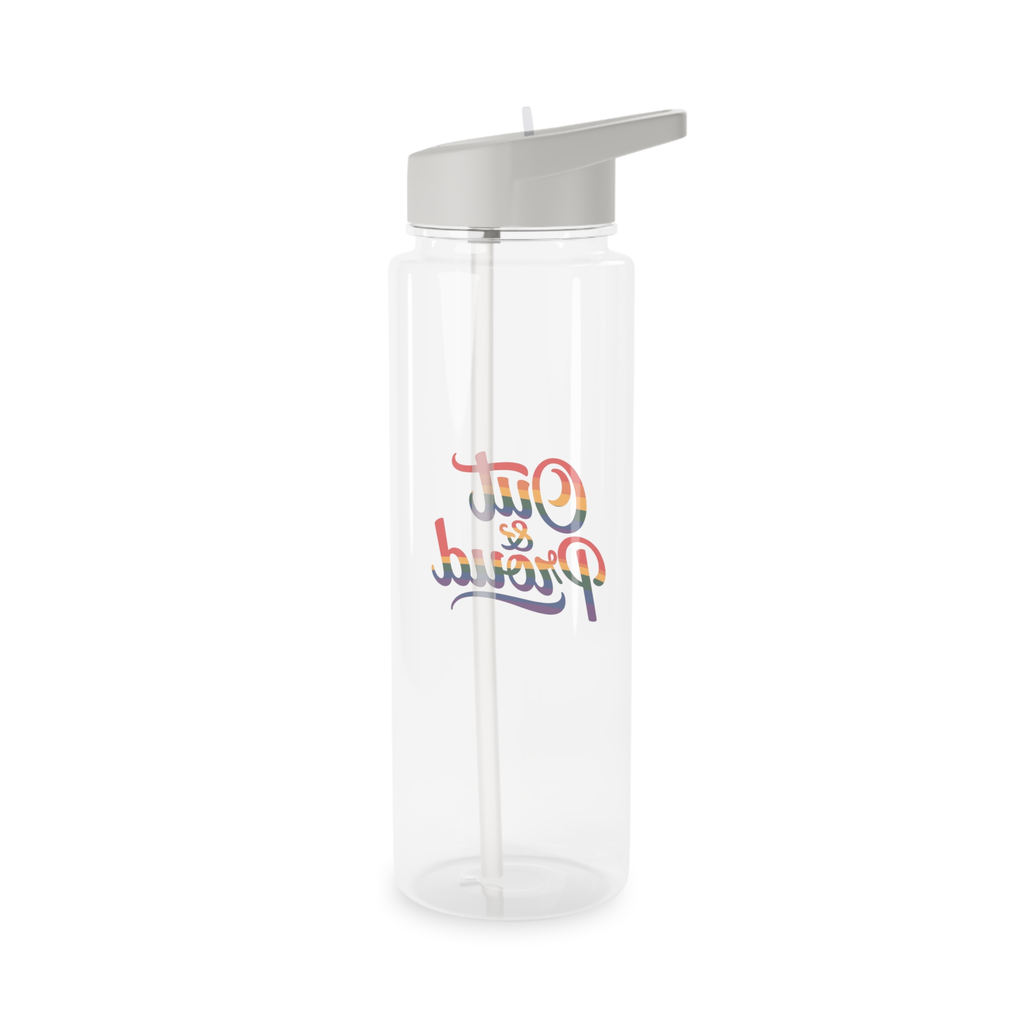 Out Proud T Shirt Design Isolated White Background Tritan Water Bottle - Image 6