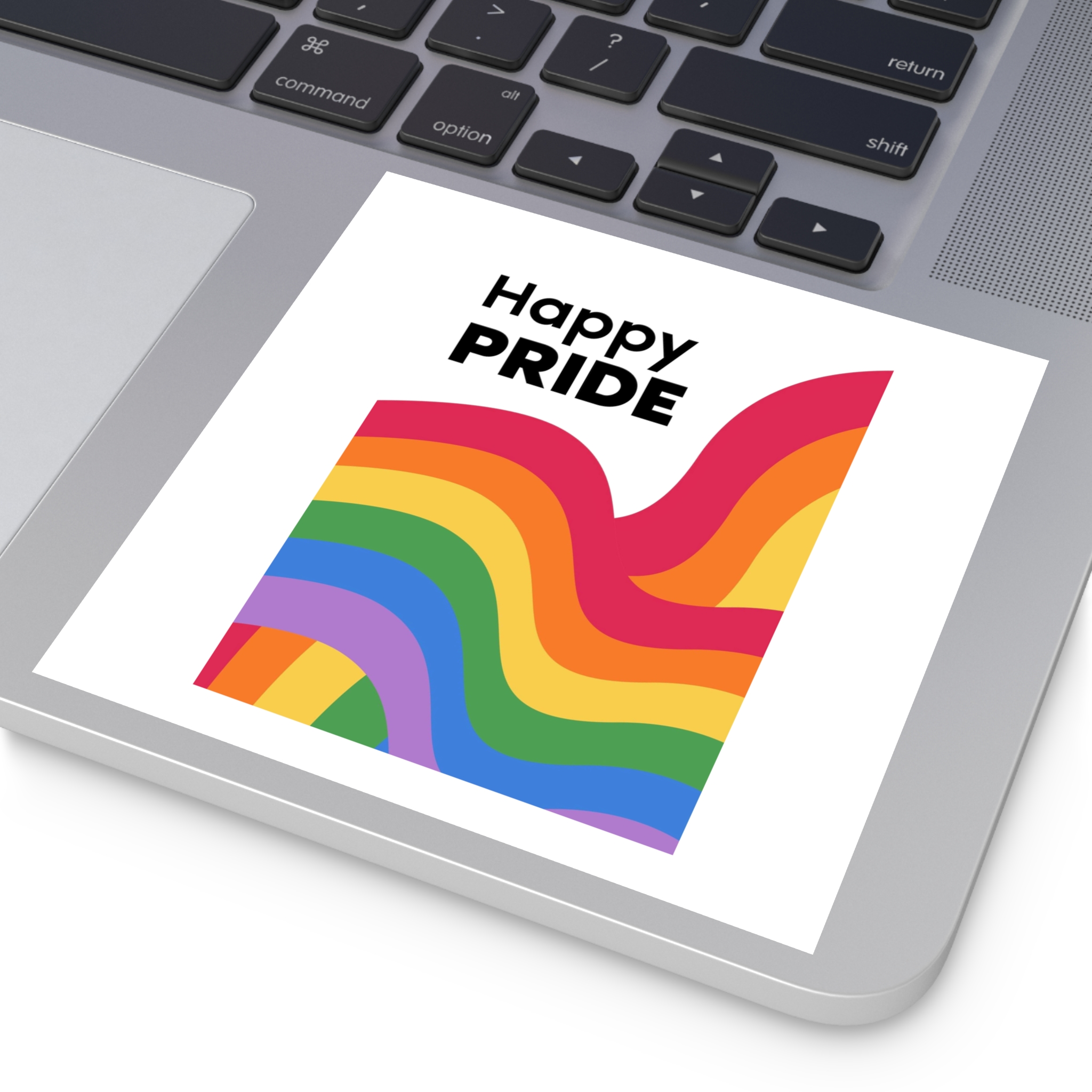 Happy Pride Month Rainbow Background Template Design Laminate Stickers Square - Image 35