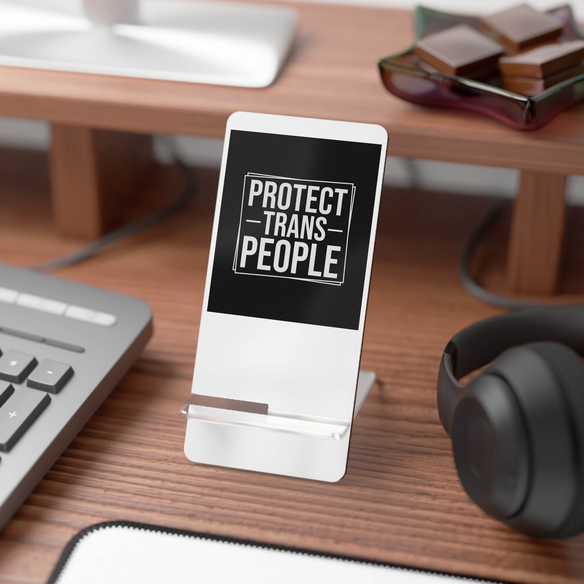 Feminism Tshirt Design Feminist Shirt Protect Trans People Mobile Display Stand For Smartphones - Image 3