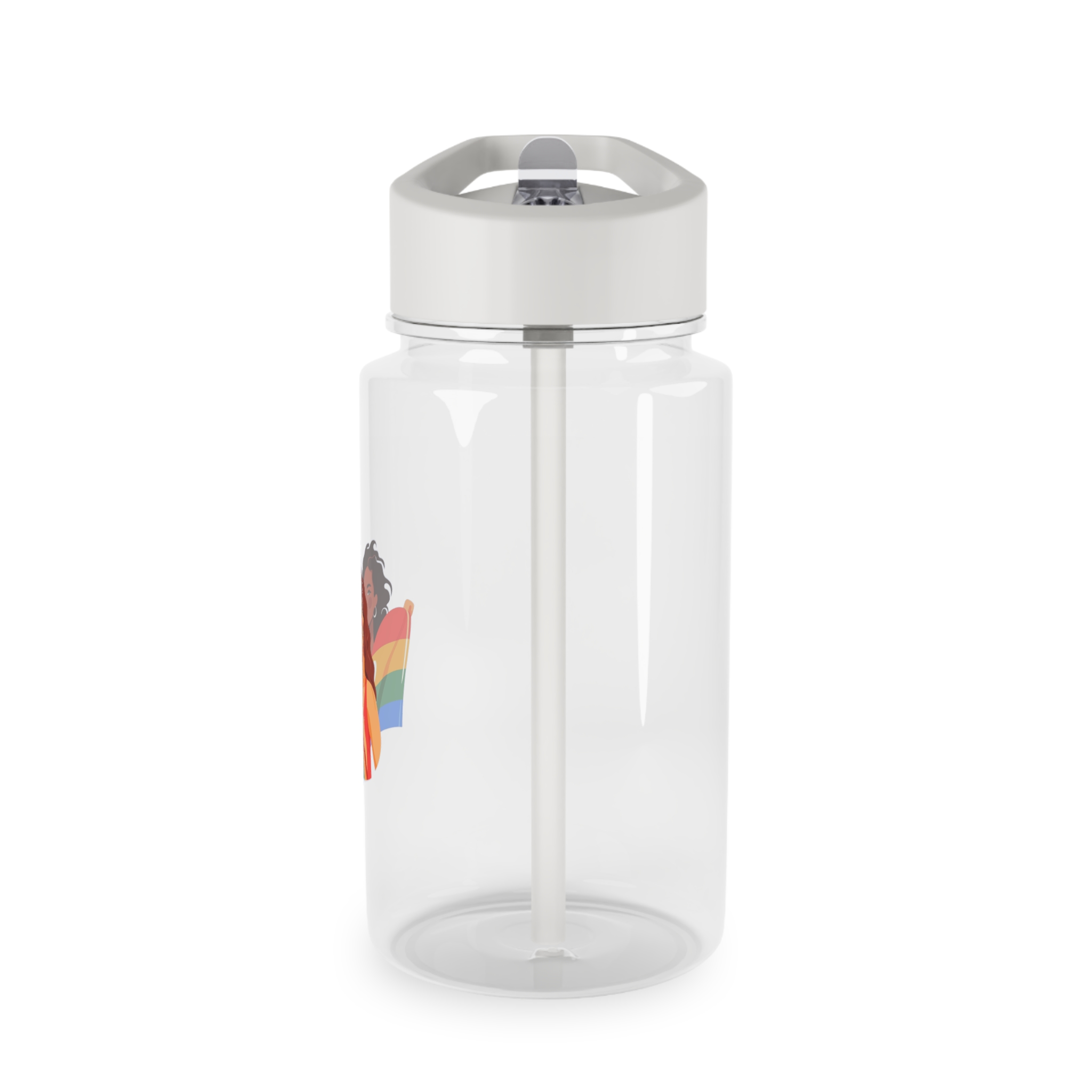 Portrait Lesbian Couple With Rainbow Flag Concept Lgbtq Tritan Water Bottle - Image 3