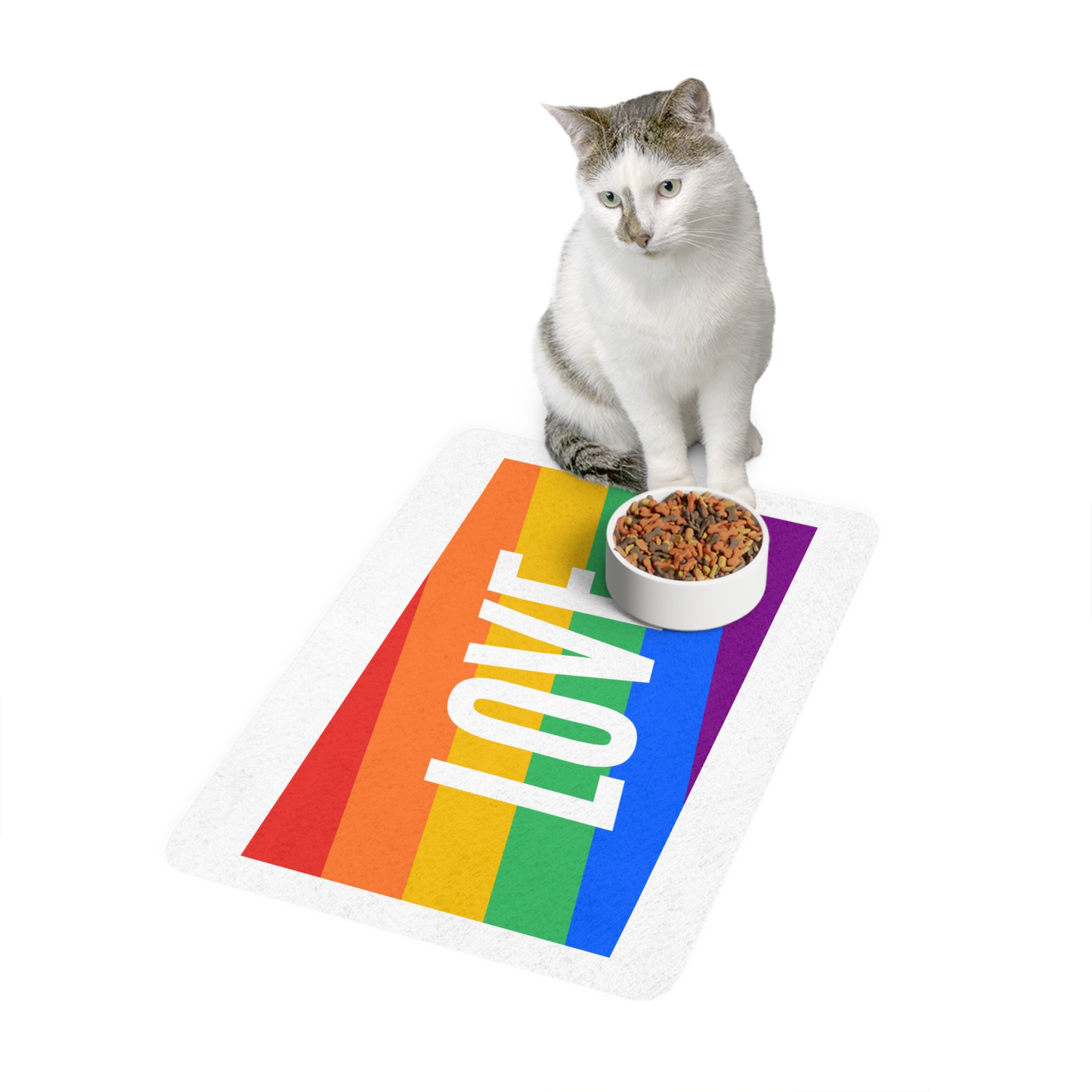 Lgbt Flag 5 Pet Food Mat 12x18 - Image 3