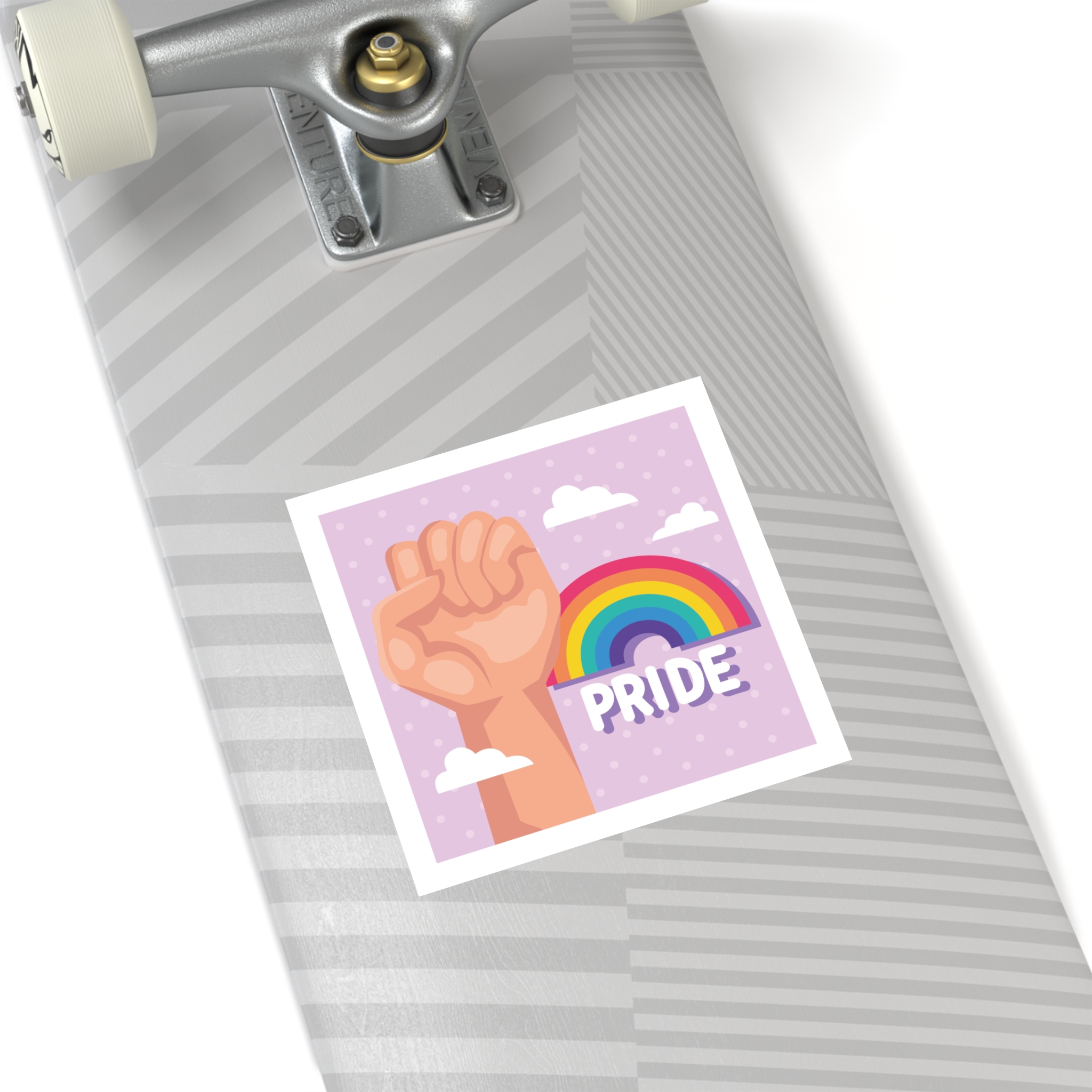 Pride Lettering With Rainbow Card Laminate Stickers Square - Image 48