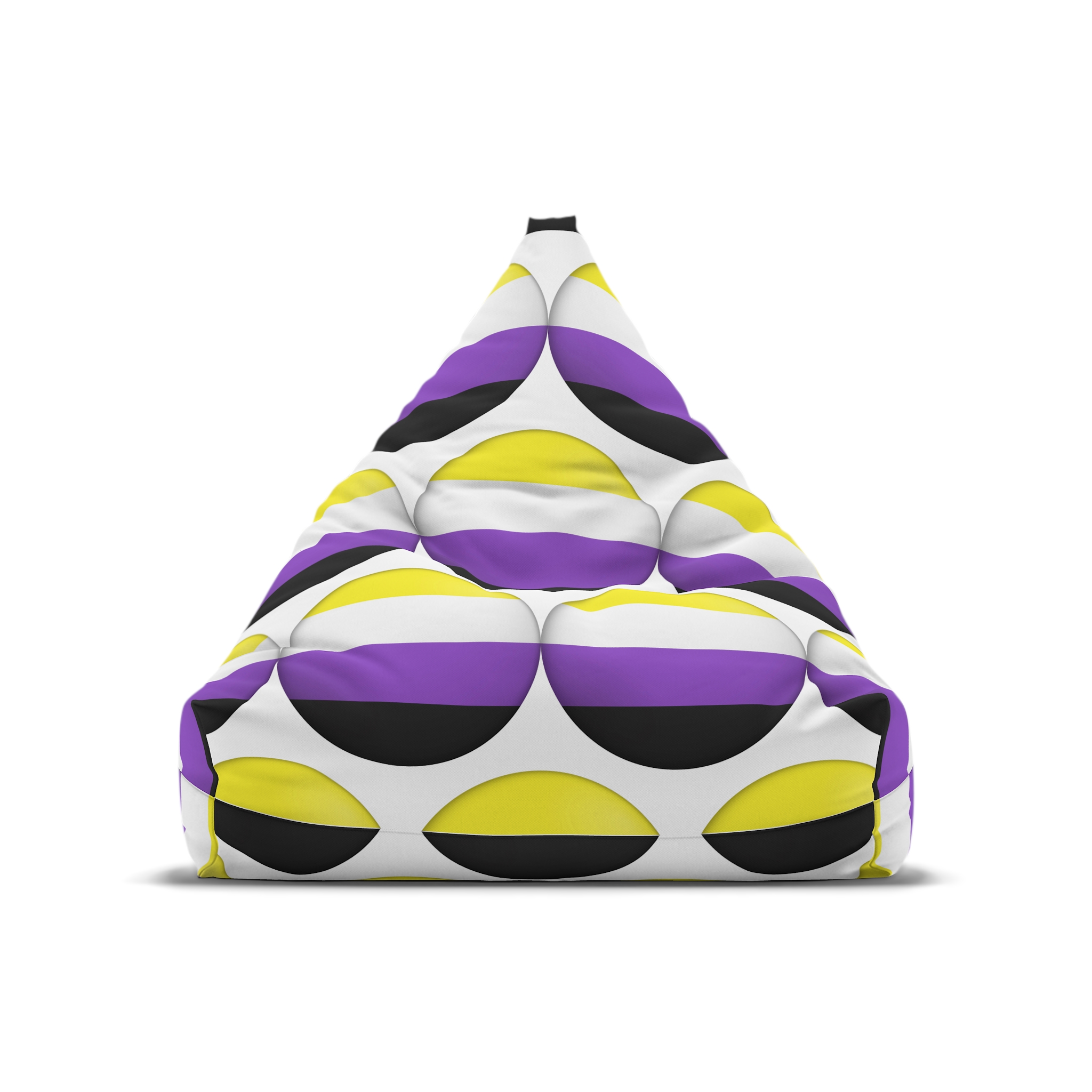Flag Nonbinary Lgbtq Glossy Circular Flag Button Appearance 3d Icon Design With Depth Bean Bag Chair Cover - Image 5