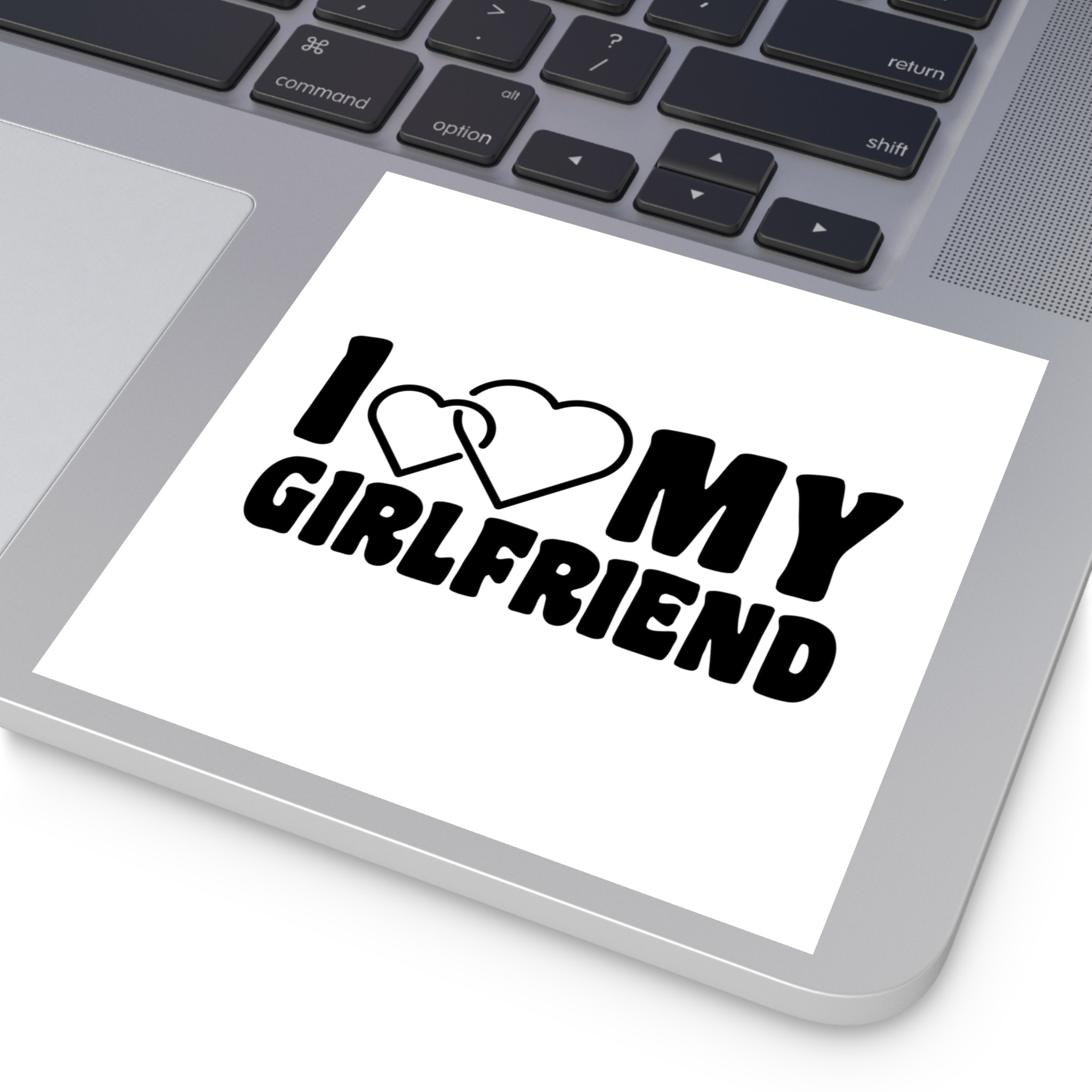 I Love My Girlfriend Iheart My Girlfriend Laminate Stickers Square - Image 43