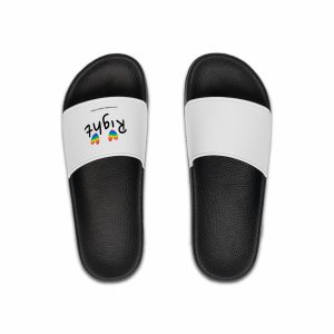 Love Letter Pride Rainbow Lettering Text Writing Pattern Freedom Love Heart Homo Colors Flag Parade(1) Mens Slide Sandals