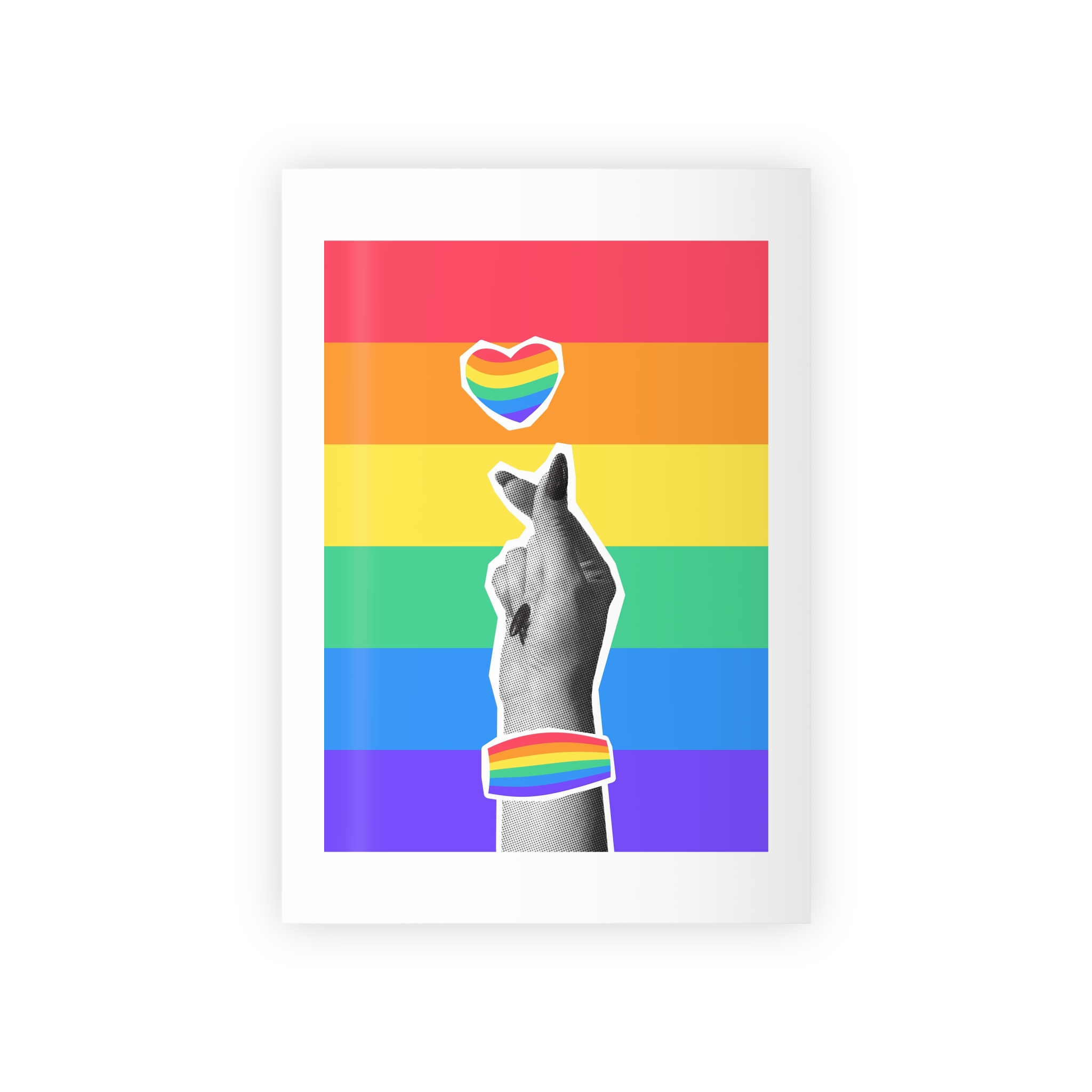 Lgbtq Trendy Retro Collage Halftone Hands Gift Wrapping Paper Rolls 1pc