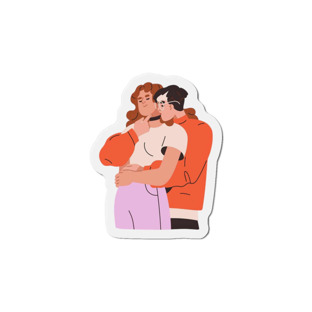 Lesbian Love Couple Girl Kissing Girlfriends Neck Female Lovers Passion Lgbt People Enamored Valentines Romantic Relationships Flat Graphic Vector Illustration Isolated White Background Die Cut... - Image 4