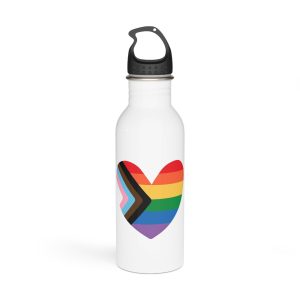 Vector Lgbt Lgbtqia New Flag Rainbow Heart Stainless Steel Water Bottle