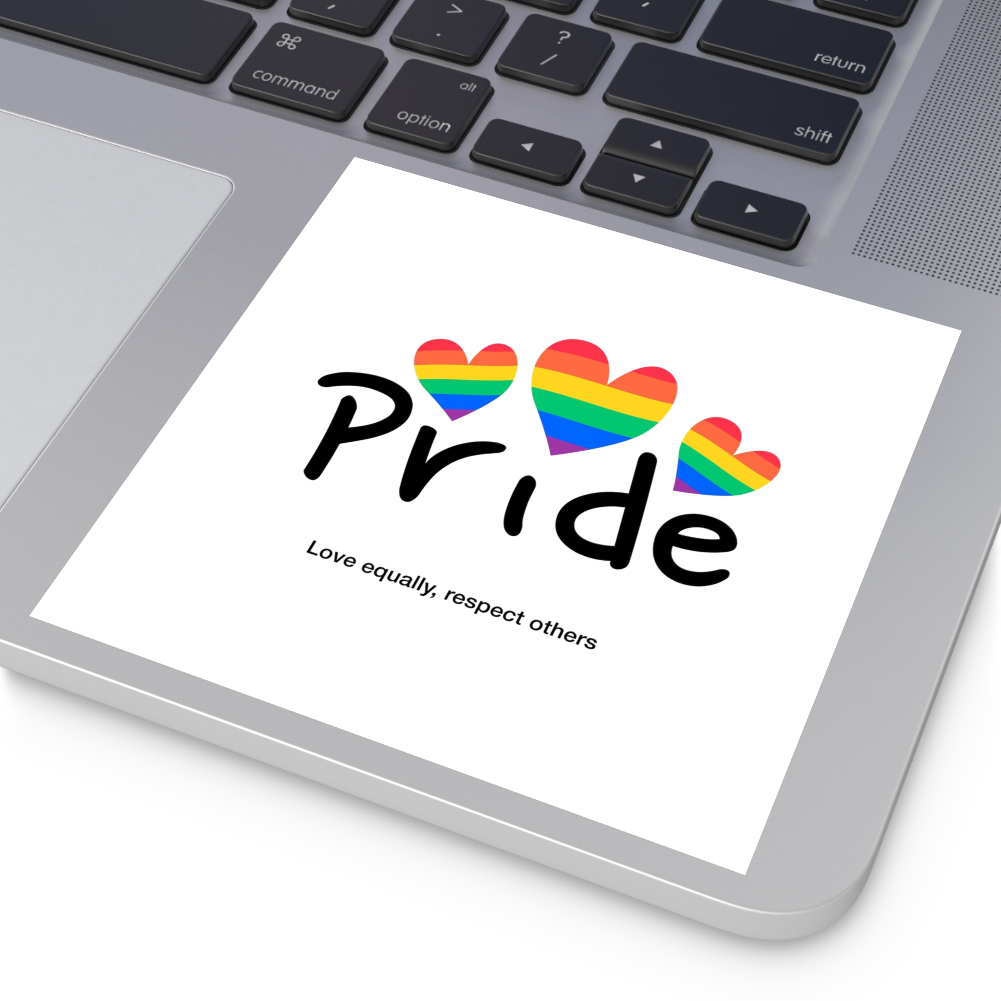 Love Letter Pride Rainbow Lettering Text Writing Pattern Freedom Love Heart Homo Colors Flag Parade(2) Laminate Stickers Square - Image 43