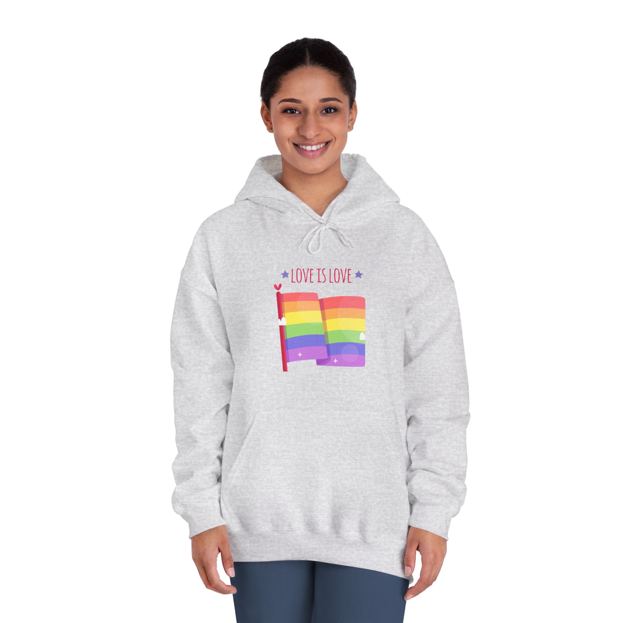 Pride Day Flag With Love Unisex Dryblend Hooded Sweatshirt - Image 8