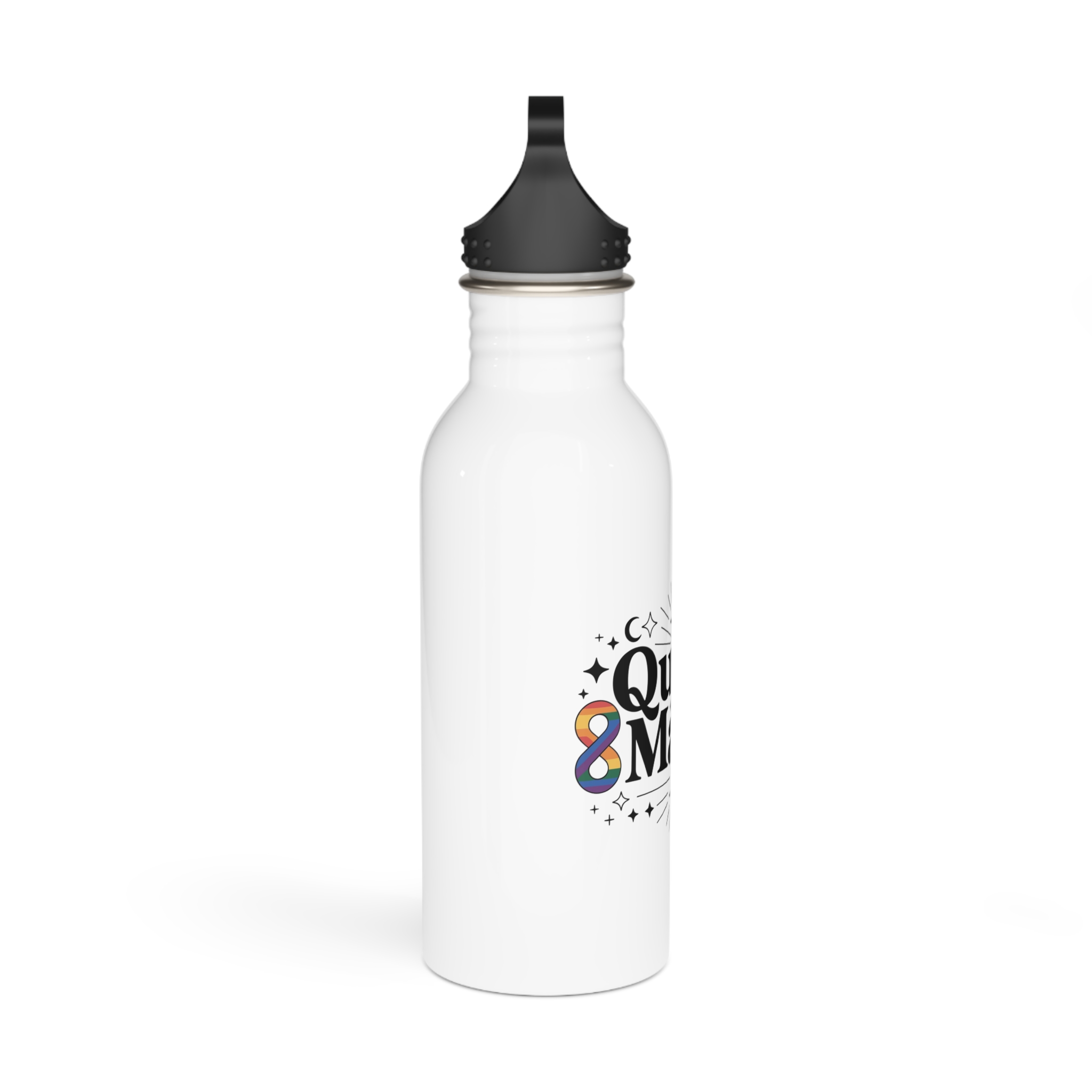 Queer Magic T Shirt Design Isolated White Background Stainless Steel Water Bottle - Image 2